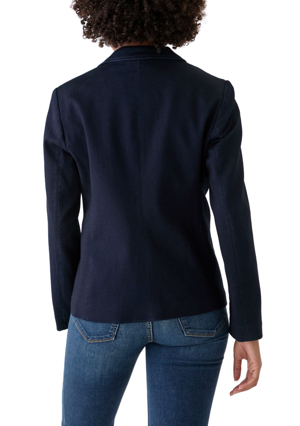 Womens City Denim Faux Double Breasted Jacket