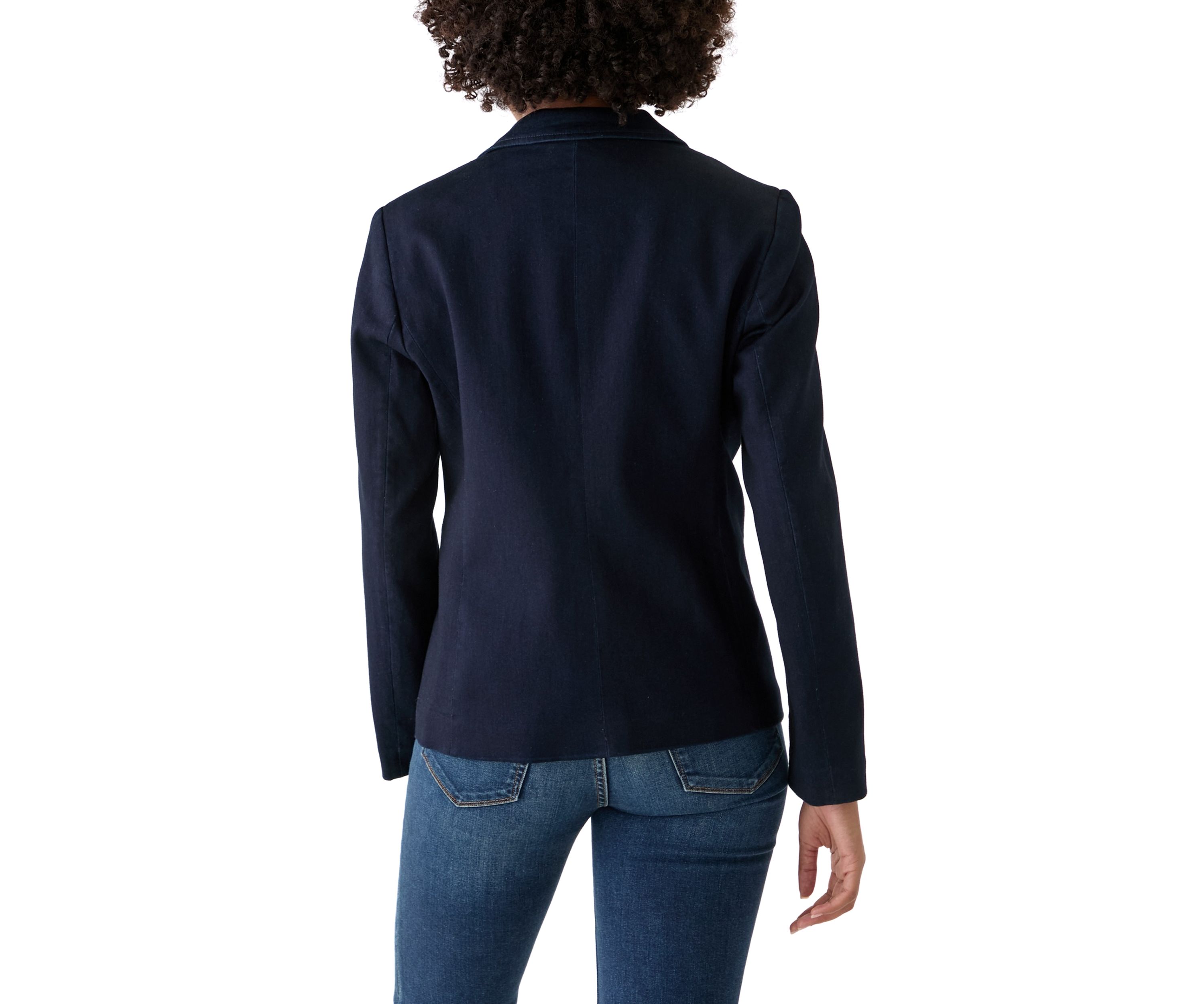 Womens City Denim Faux Double Breasted Jacket