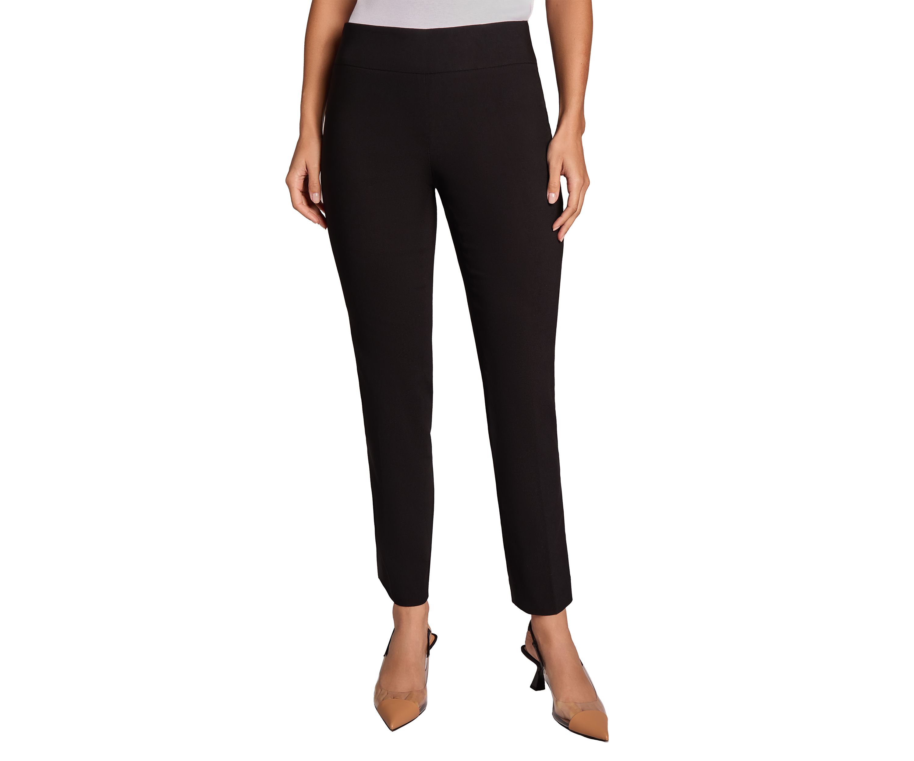 Petite Pull On Straight Ankle Pants