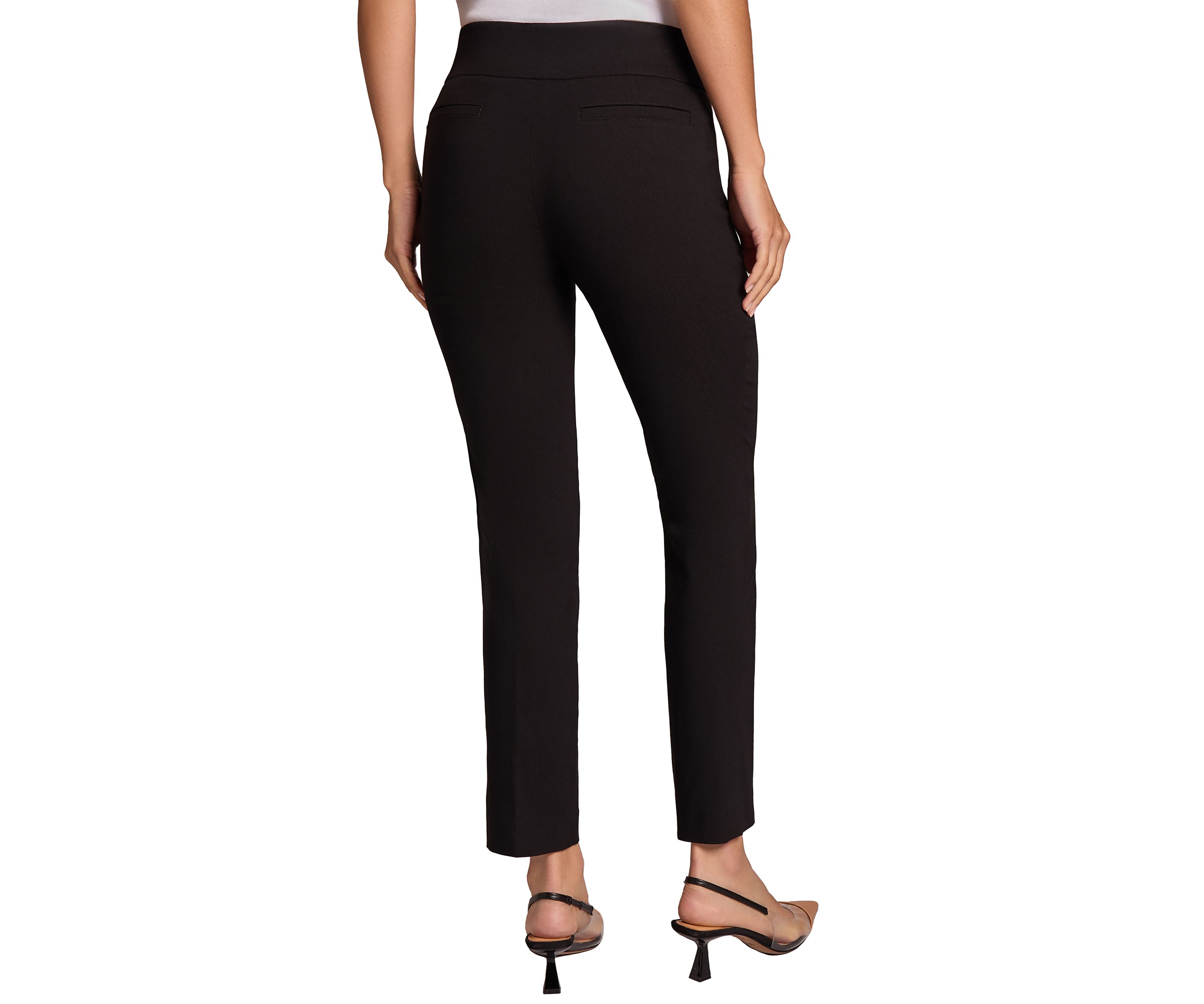 Petite Pull On Straight Ankle Pants