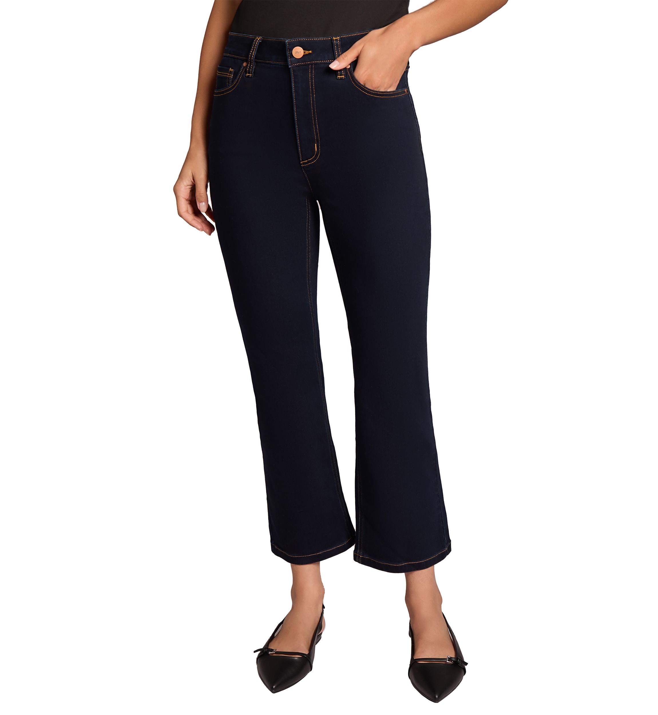 Petite Cropped Kick Flare Jeans
