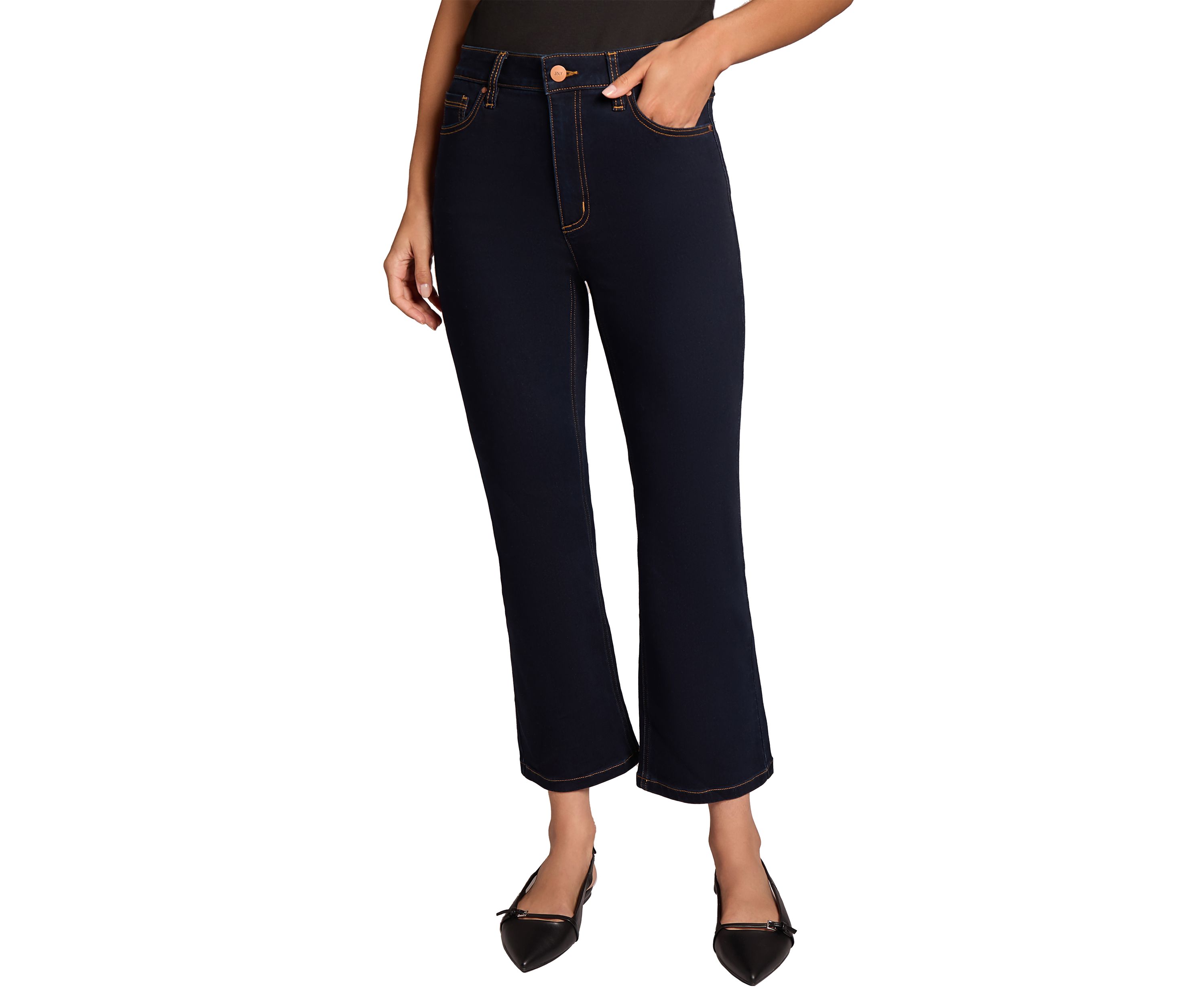 Petite Cropped Kick Flare Jeans
