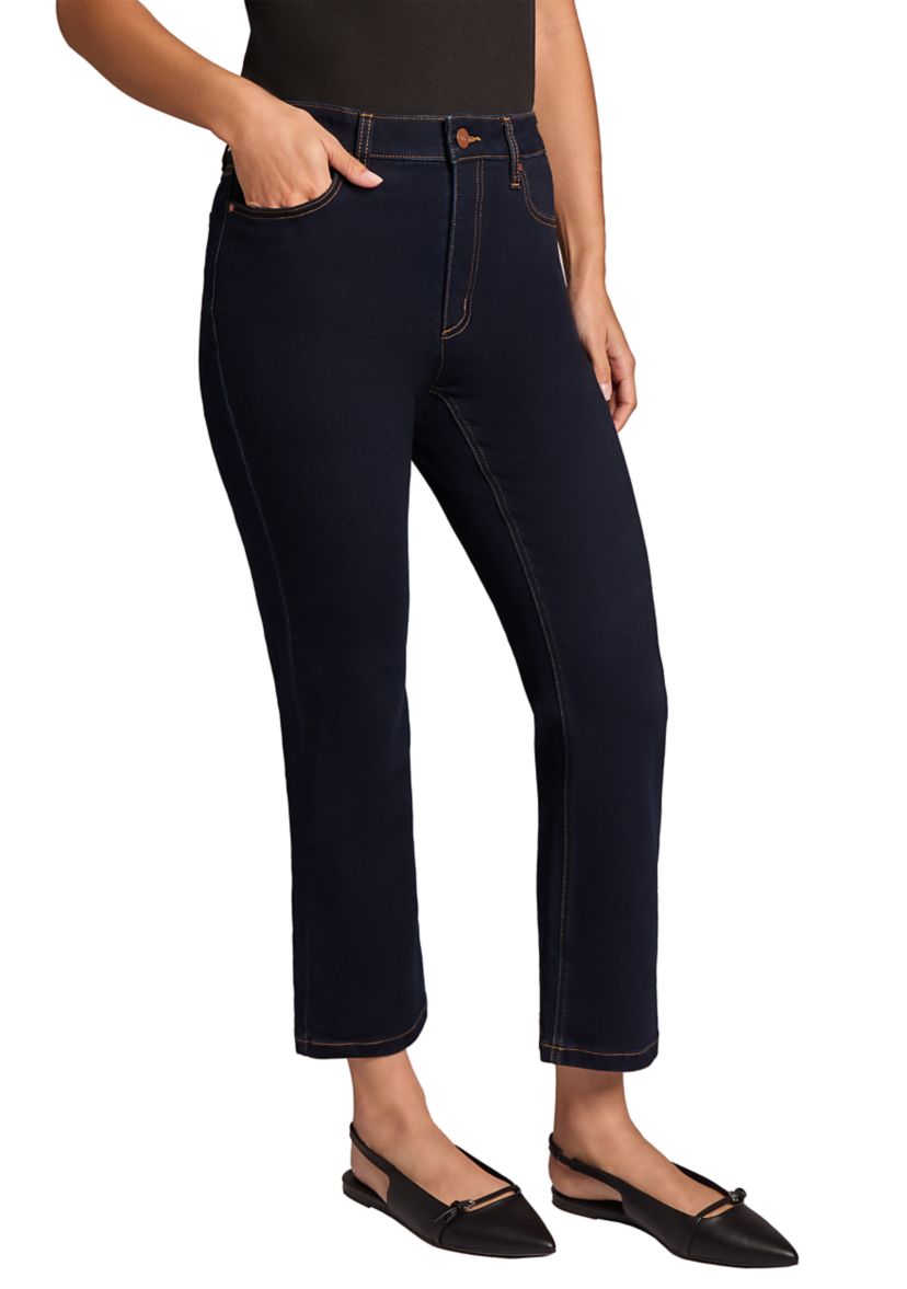 Petite Cropped Kick Flare Jeans