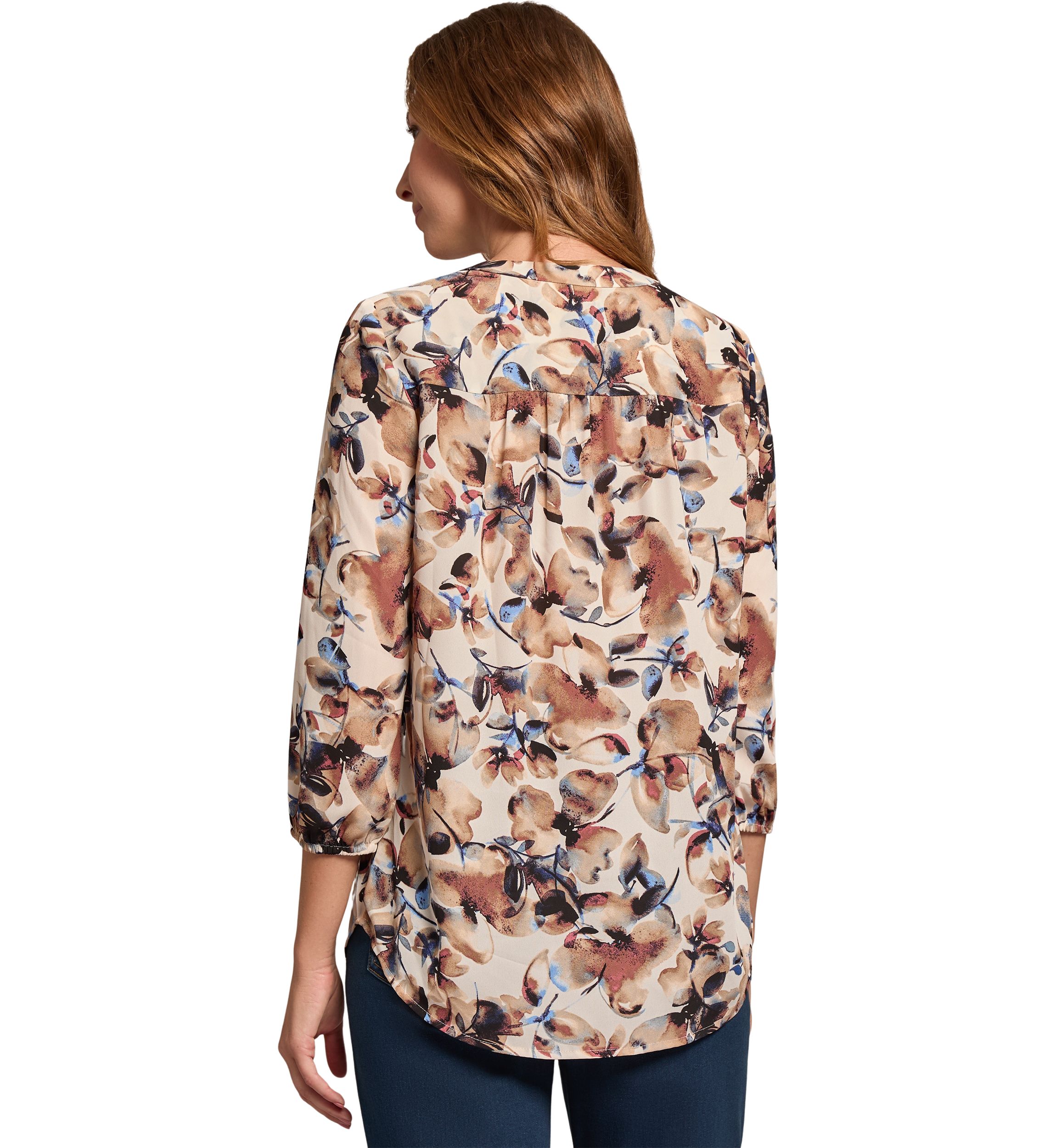 Womens 3/4 Sleeve V-Neck Tunic 