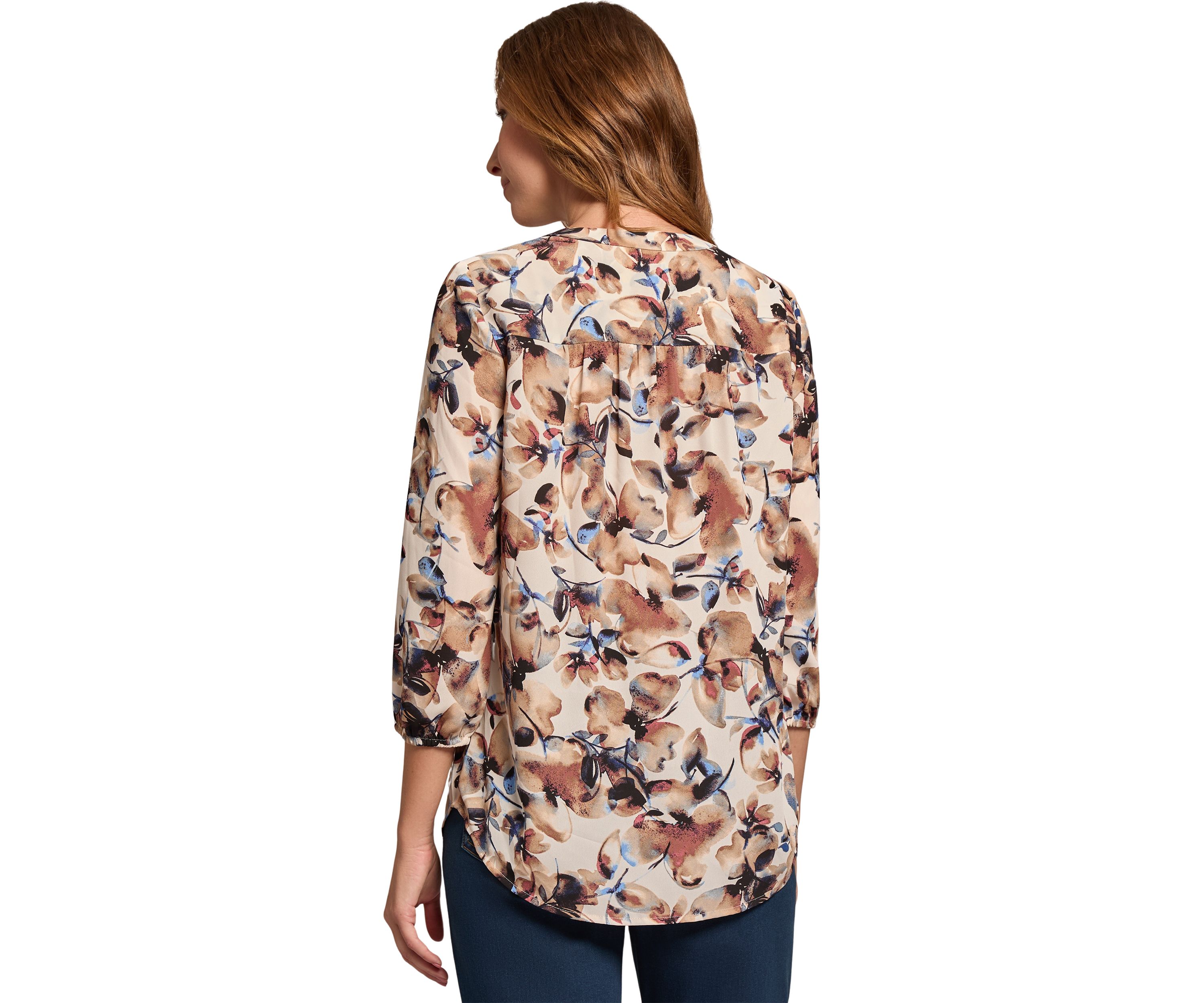 Womens 3/4 Sleeve V-Neck Tunic 