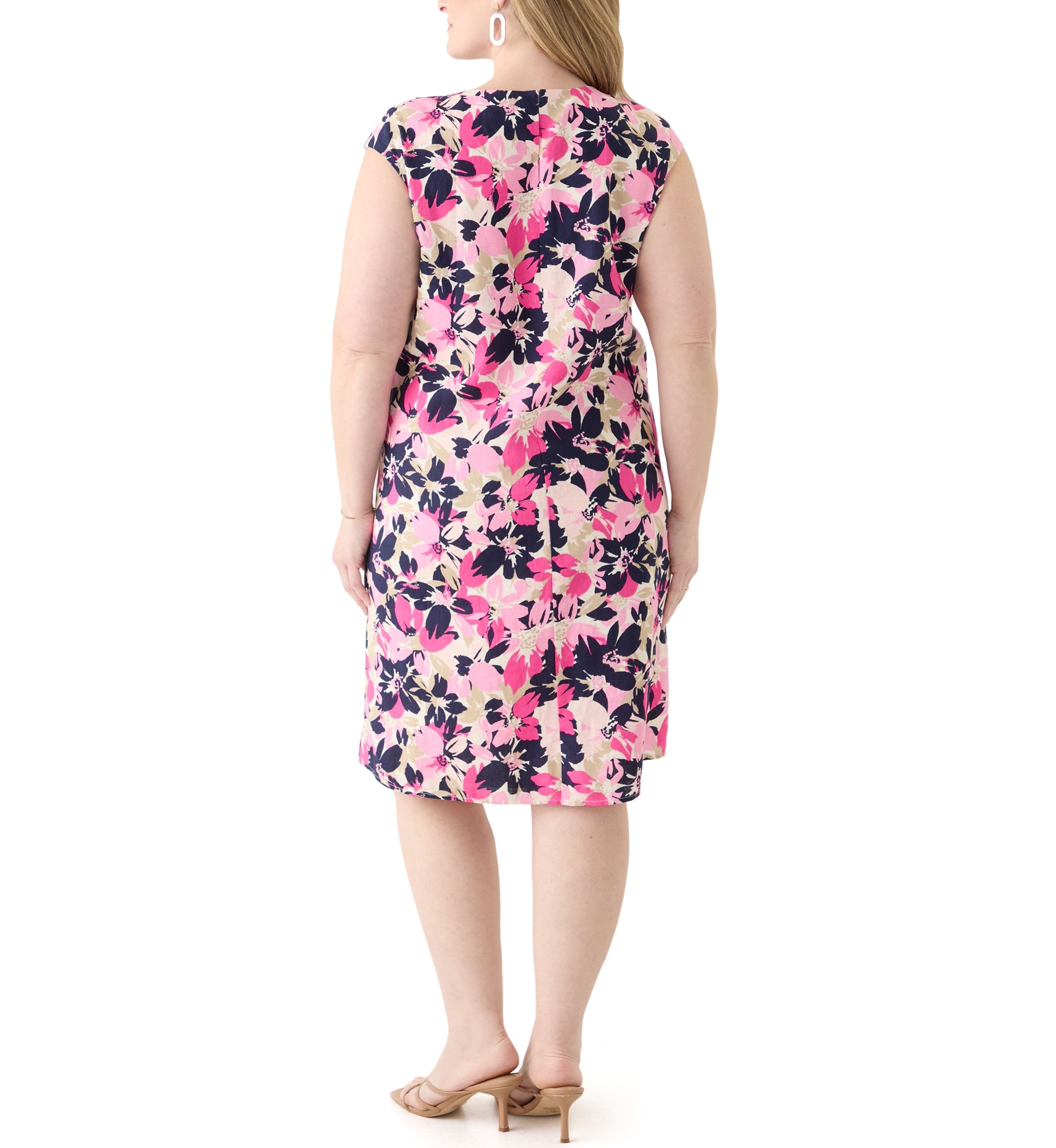 Plus Size Extended Cap Sleeve Swing Dress