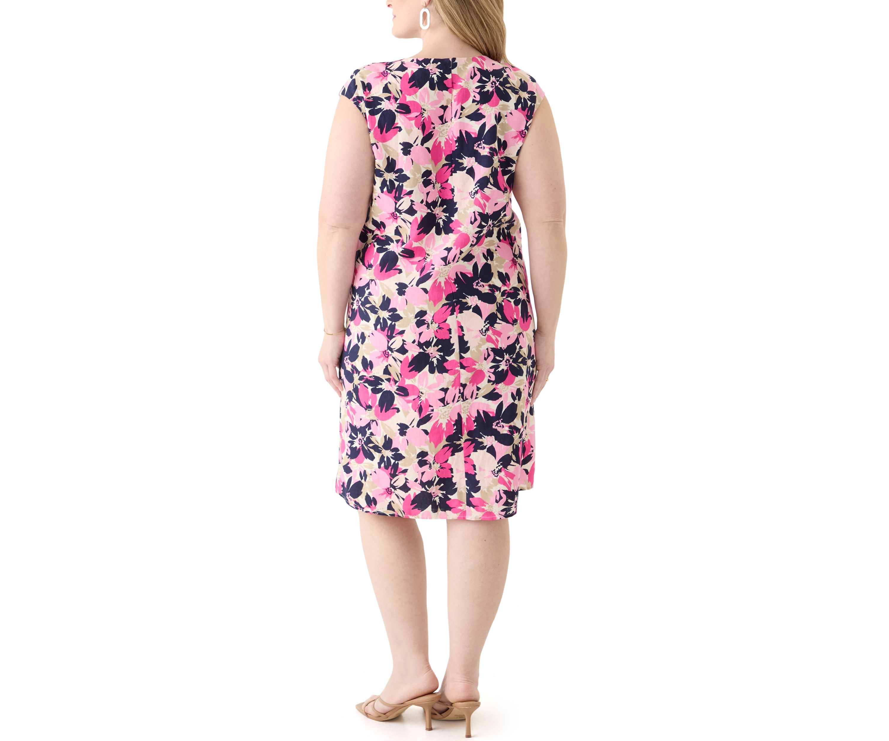 Plus Size Extended Cap Sleeve Swing Dress