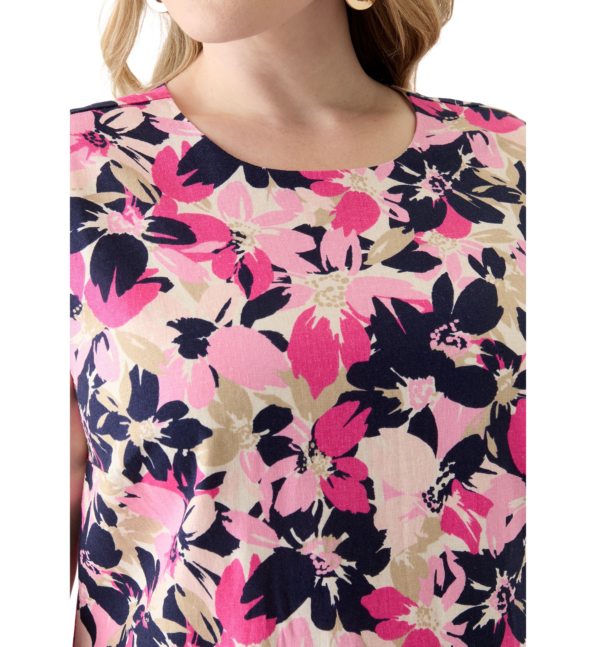 Plus Size Extended Cap Sleeve Swing Dress