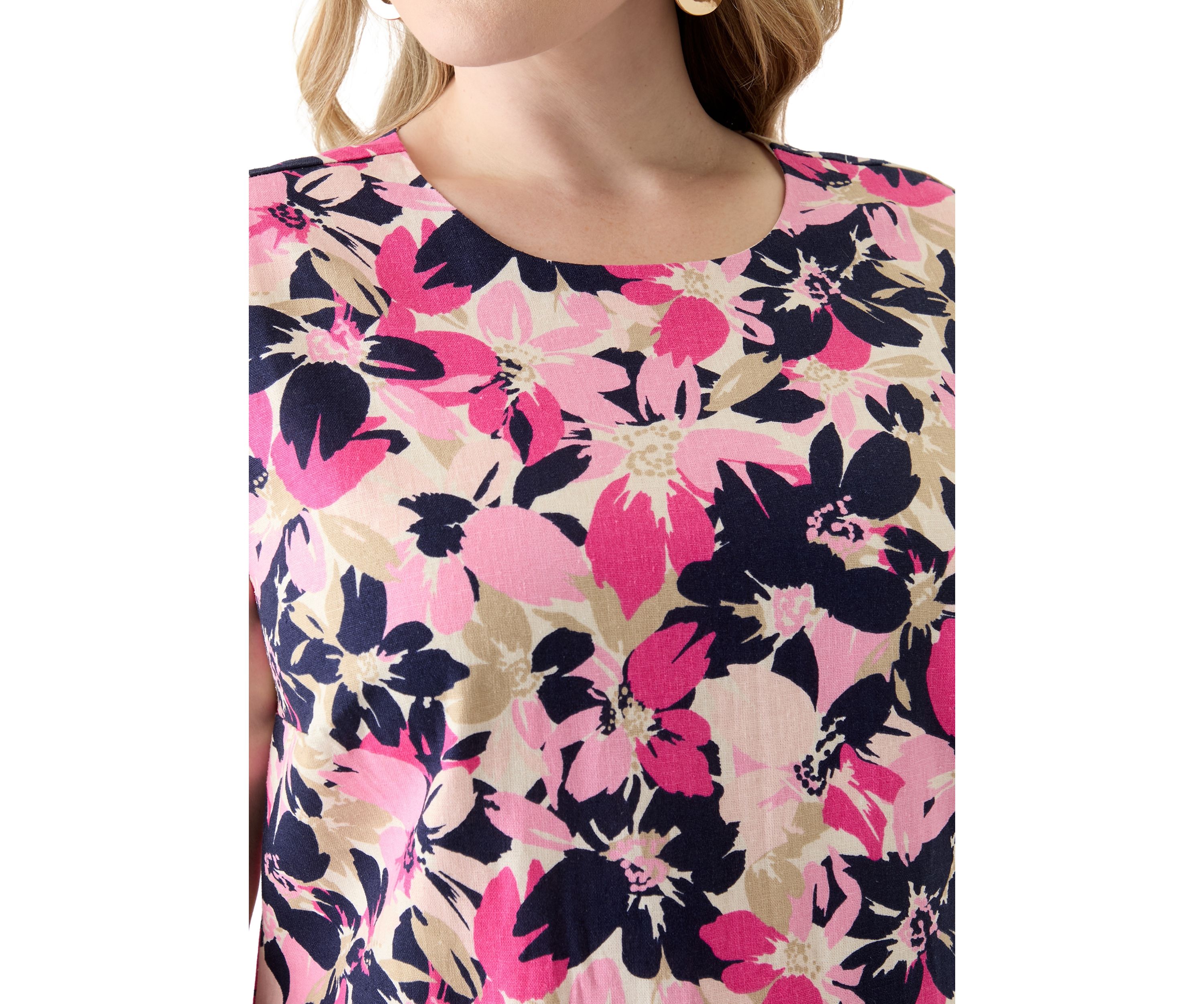 Plus Size Extended Cap Sleeve Swing Dress
