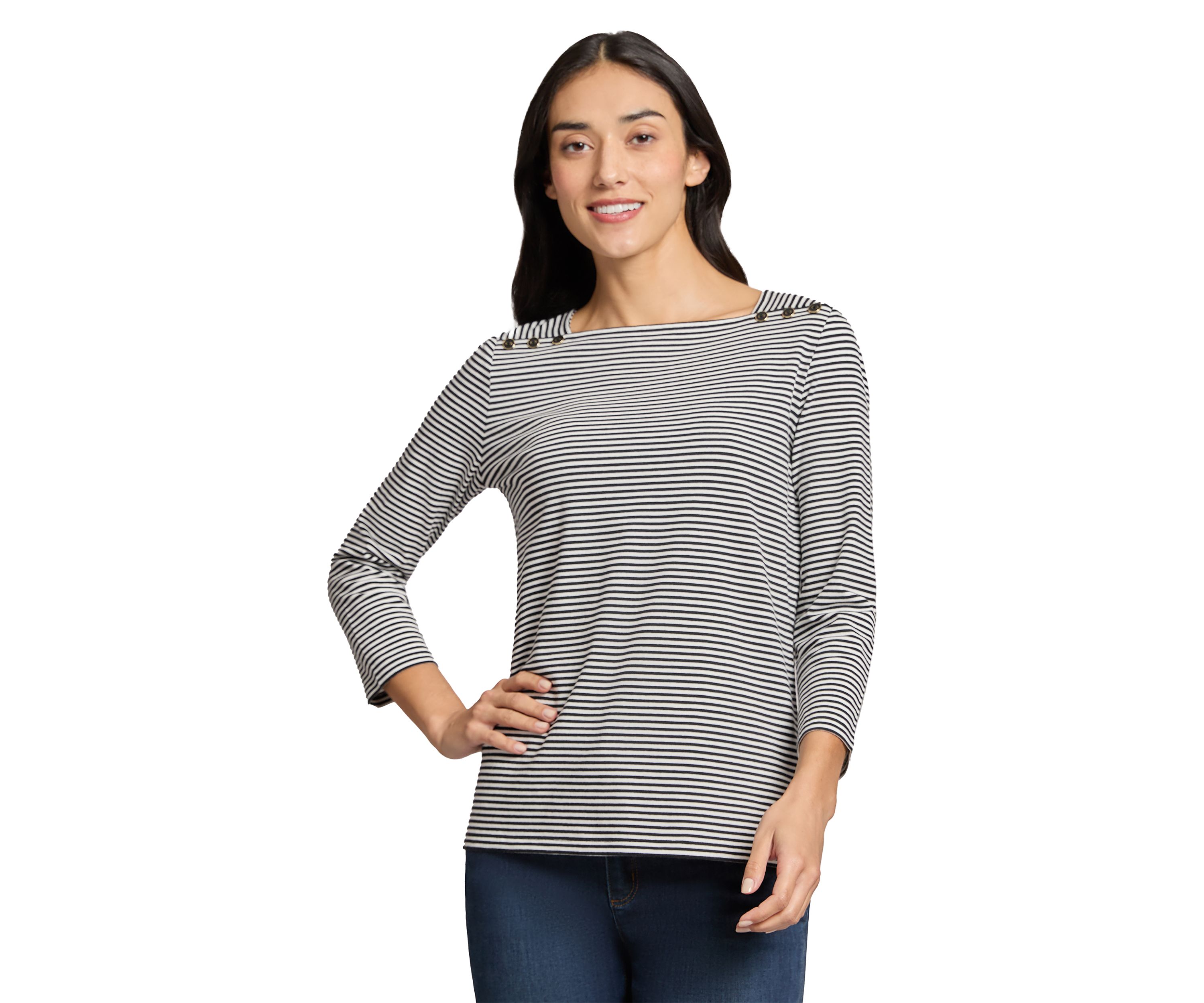 Womens Mini Feeder Stripe Square Neck Top