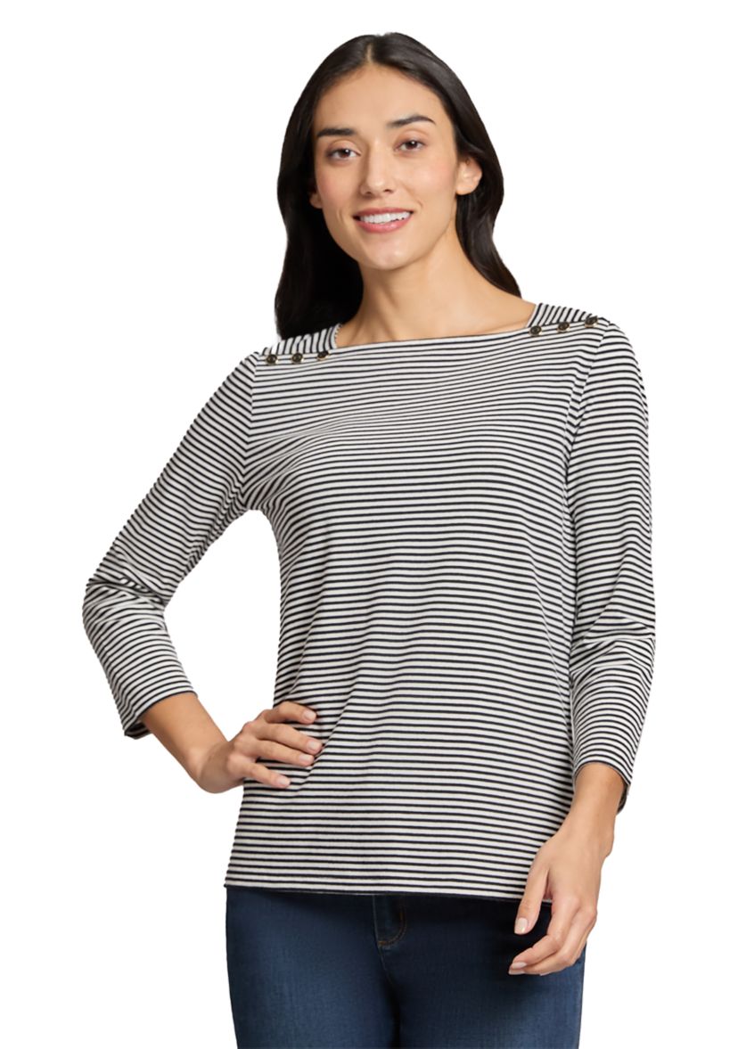 Womens Mini Feeder Stripe Square Neck Top