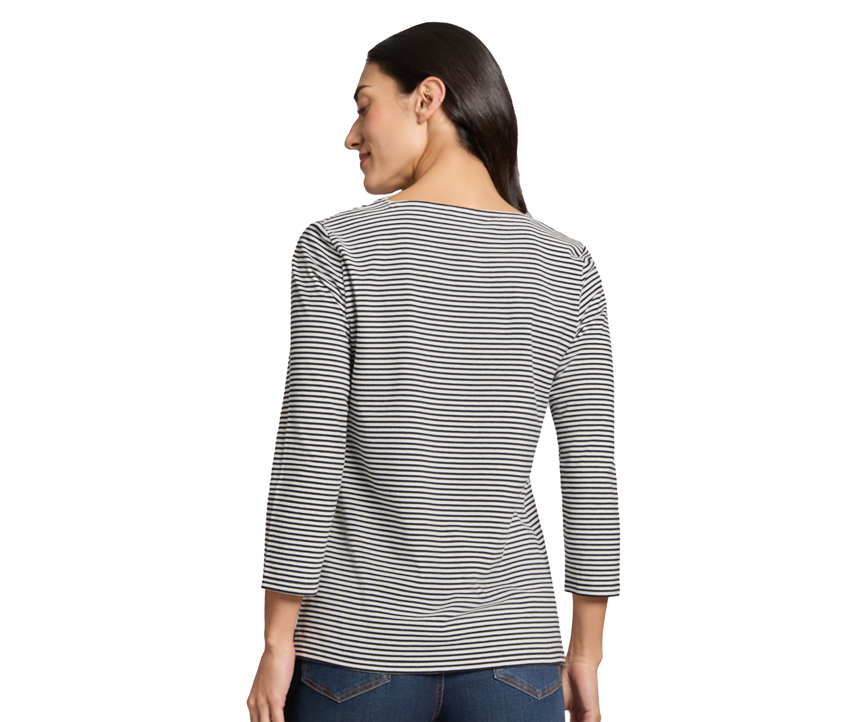 Womens Mini Feeder Stripe Square Neck Top