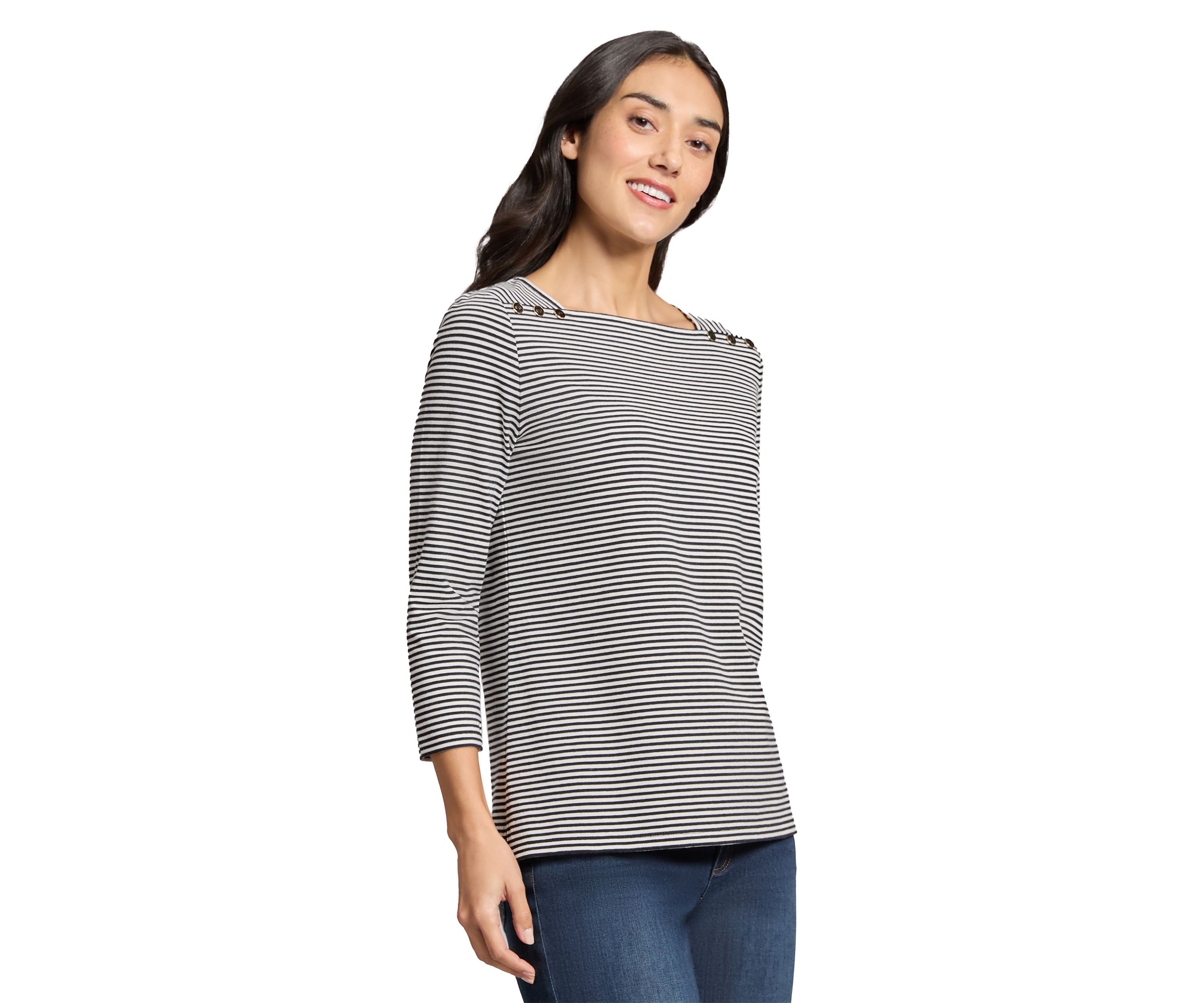 Womens Mini Feeder Stripe Square Neck Top