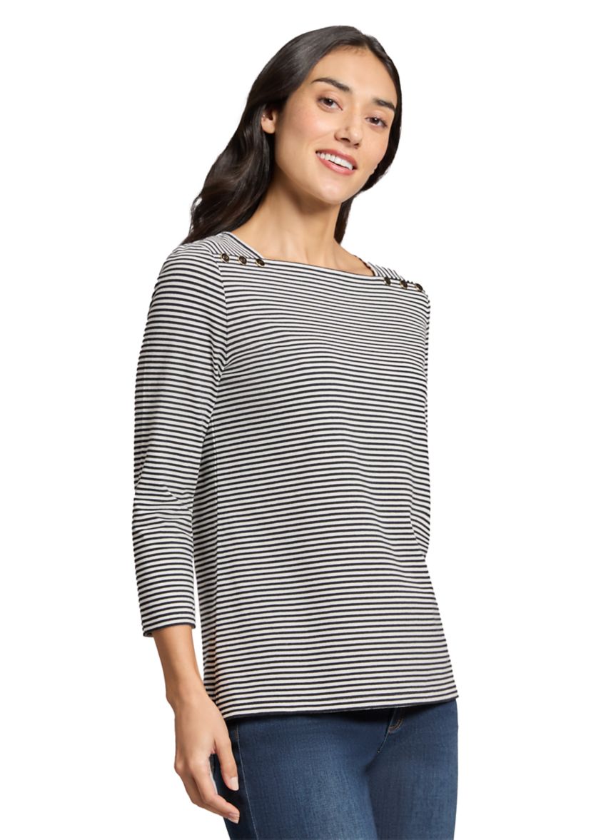 Womens Mini Feeder Stripe Square Neck Top