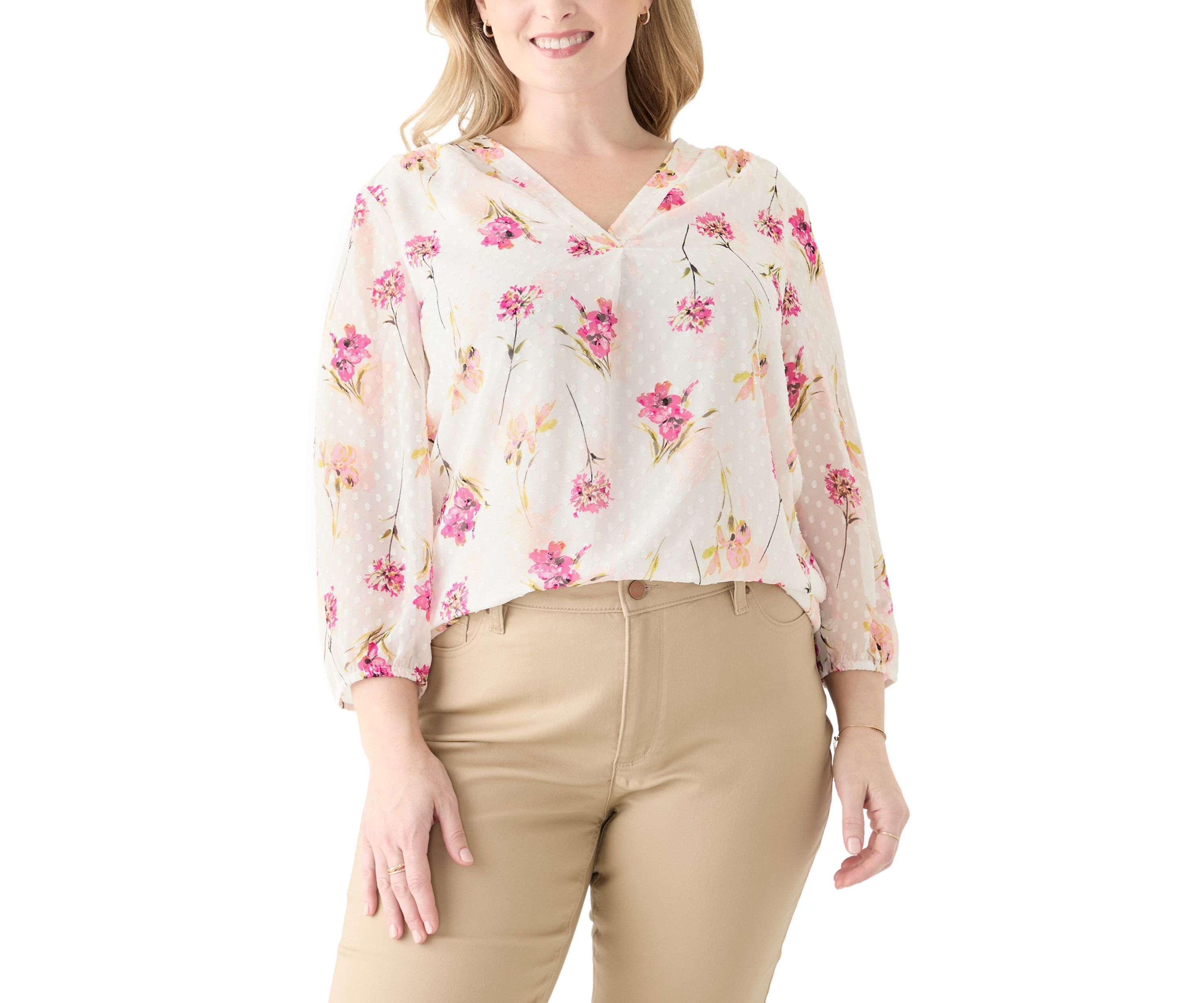 Plus Size Kelly Clip Dot Blouse