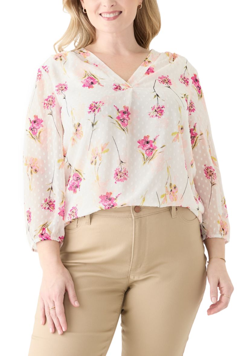 Plus Size Kelly Clip Dot Blouse