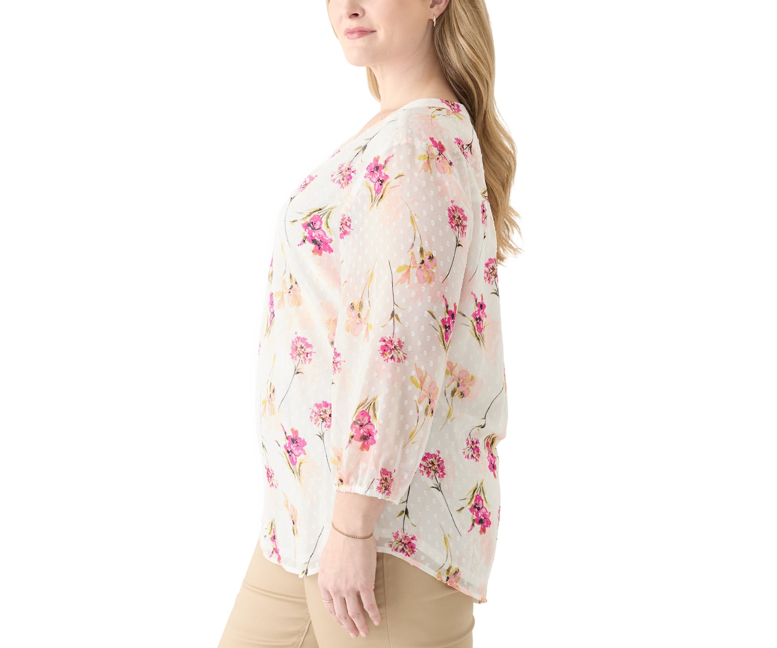 Plus Size Kelly Clip Dot Blouse