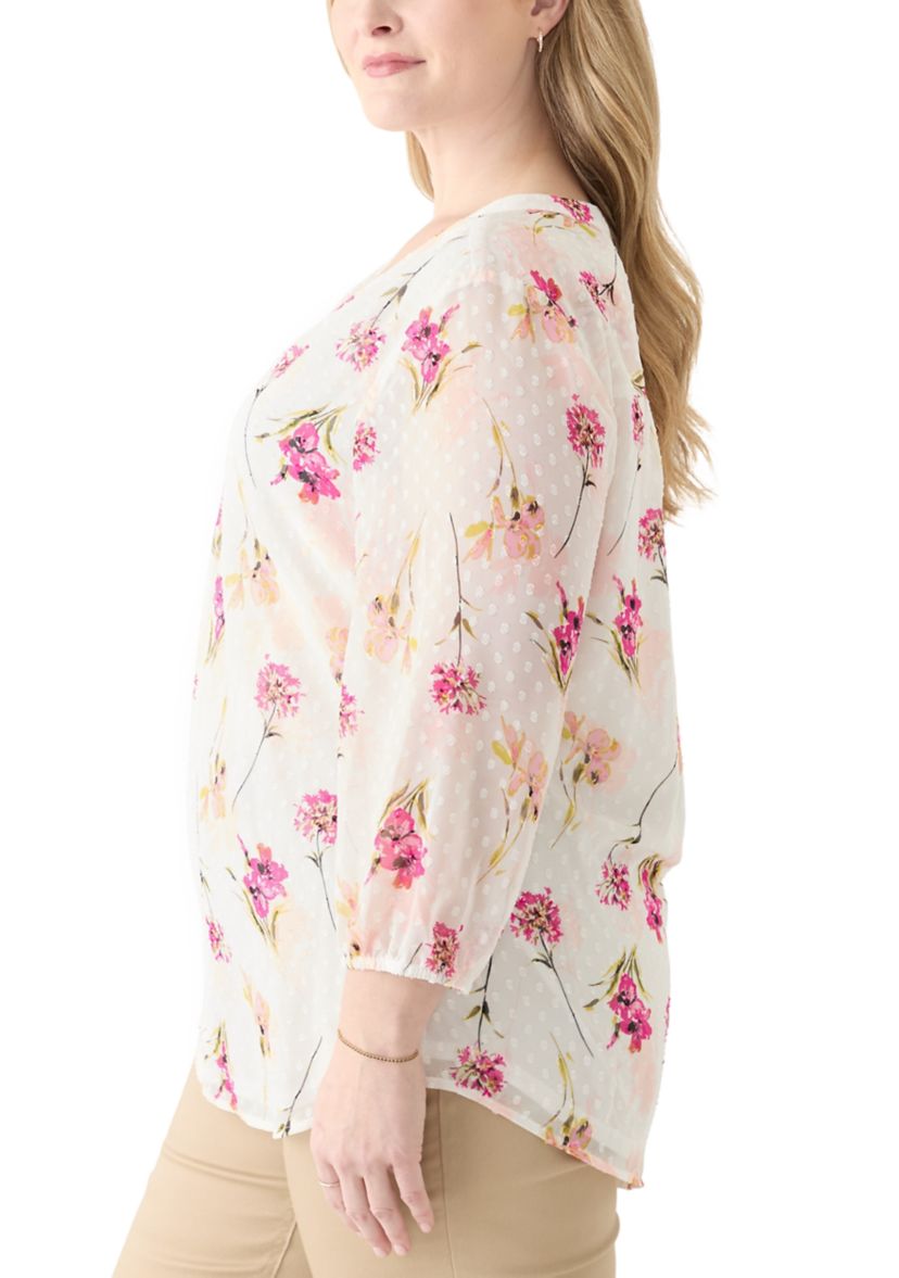 Plus Size Kelly Clip Dot Blouse