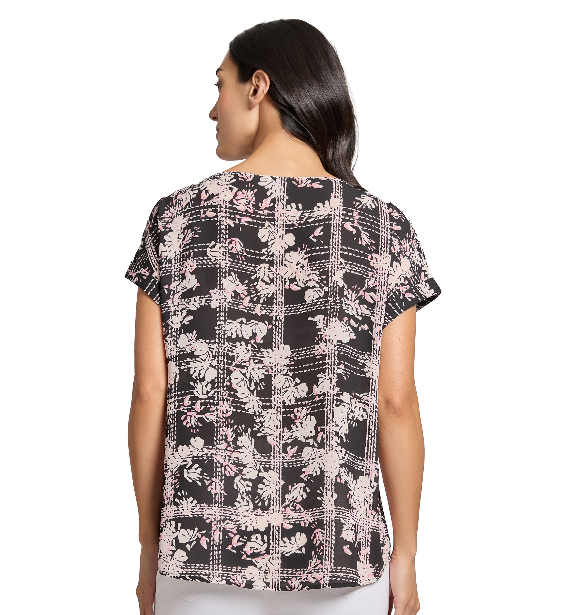 Womens Short Sleeve Side Button Blouse 