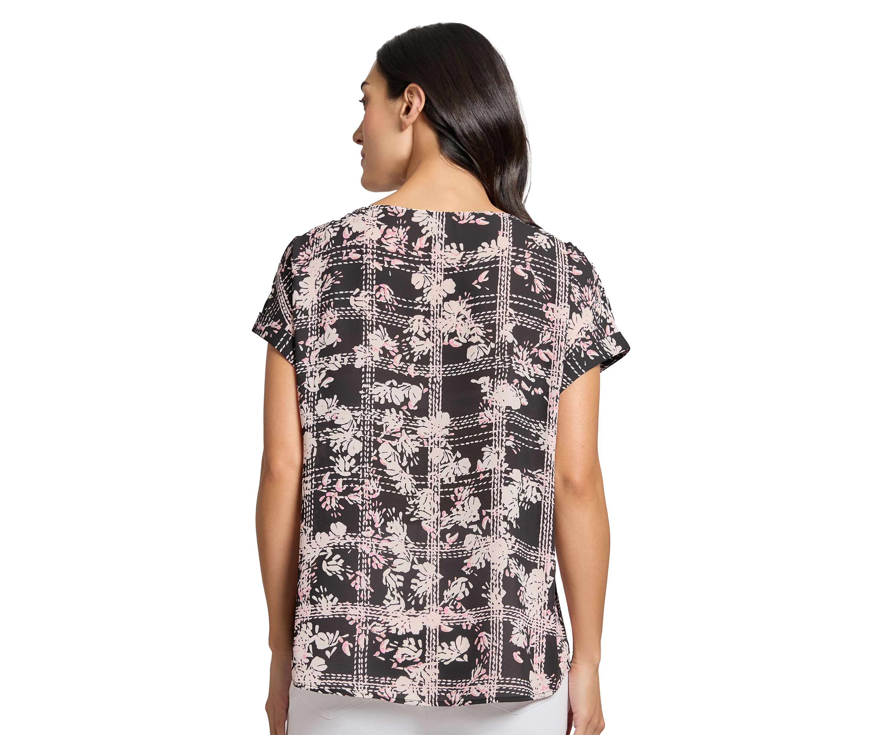 Womens Short Sleeve Side Button Blouse 