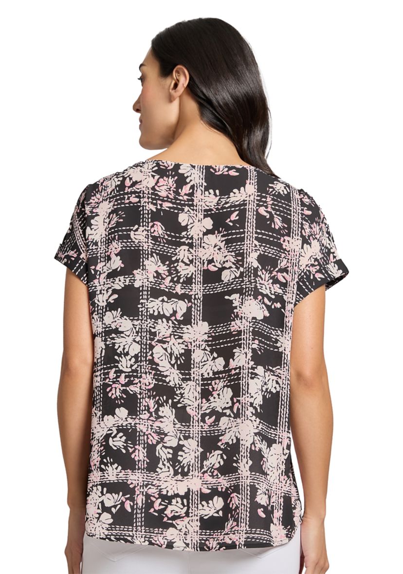 Womens Short Sleeve Side Button Blouse 