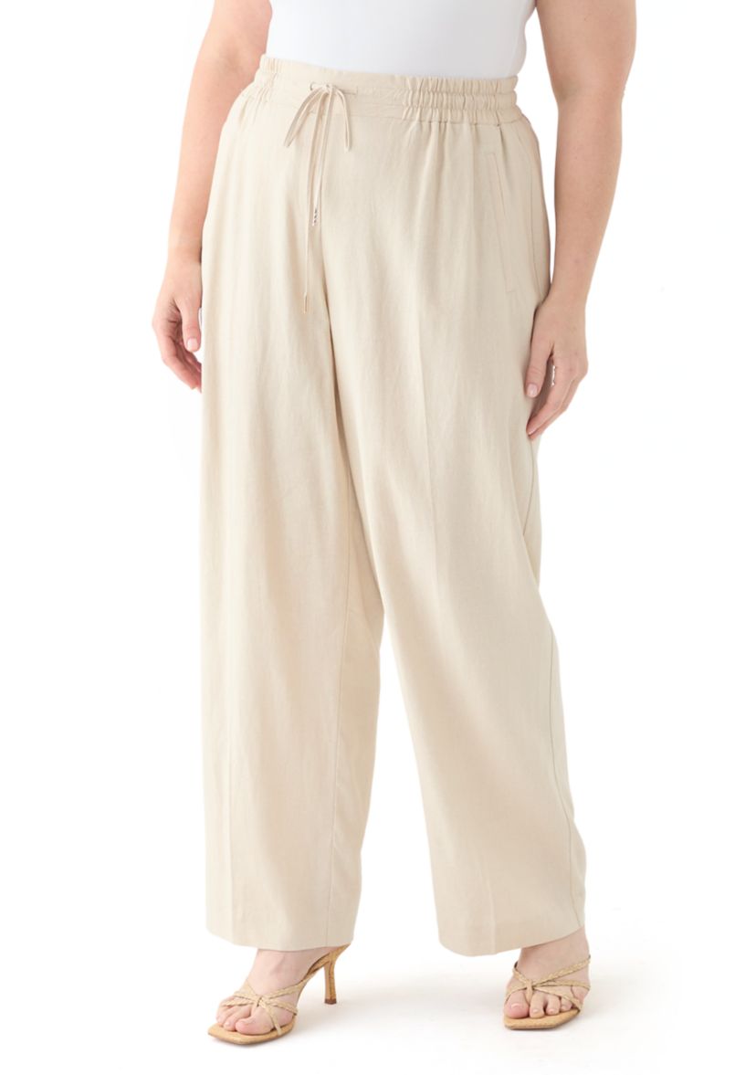 Plus Size Pull On D String Welt Pocket Pants 