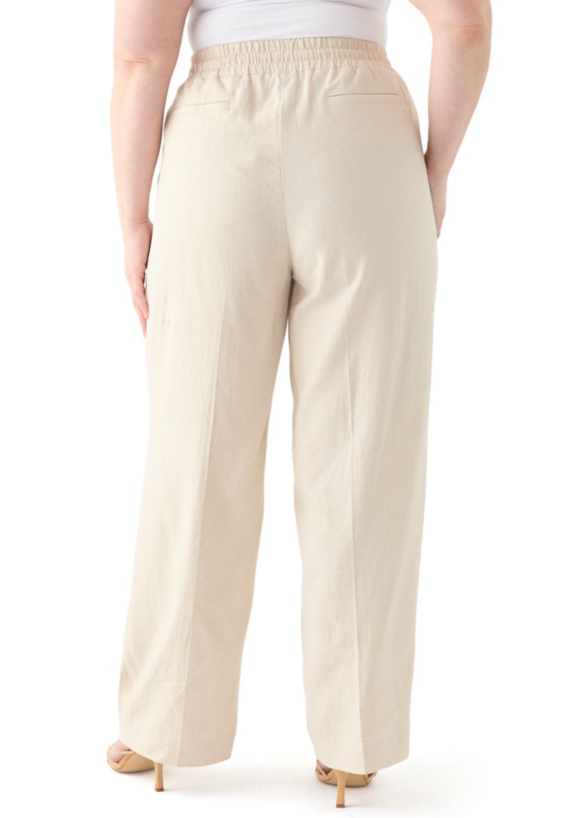 Plus Size Pull On D String Welt Pocket Pants 