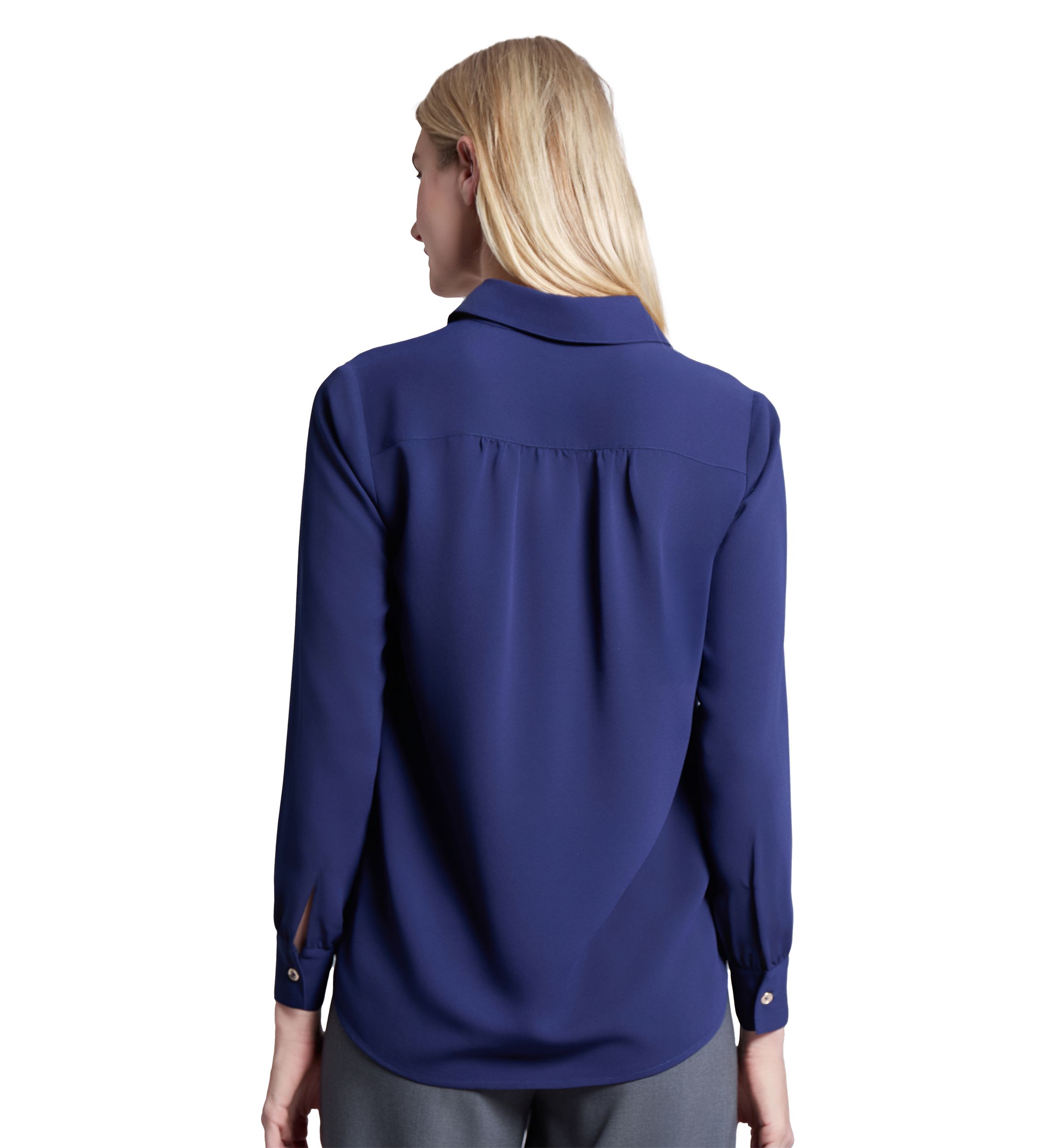 Womens Long Sleeve Side Button Popover Top 