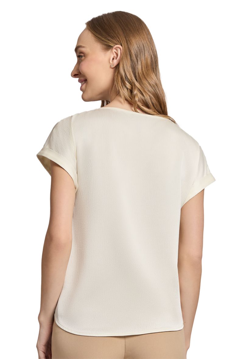 Womens Short Sleeve Side Button Blouse