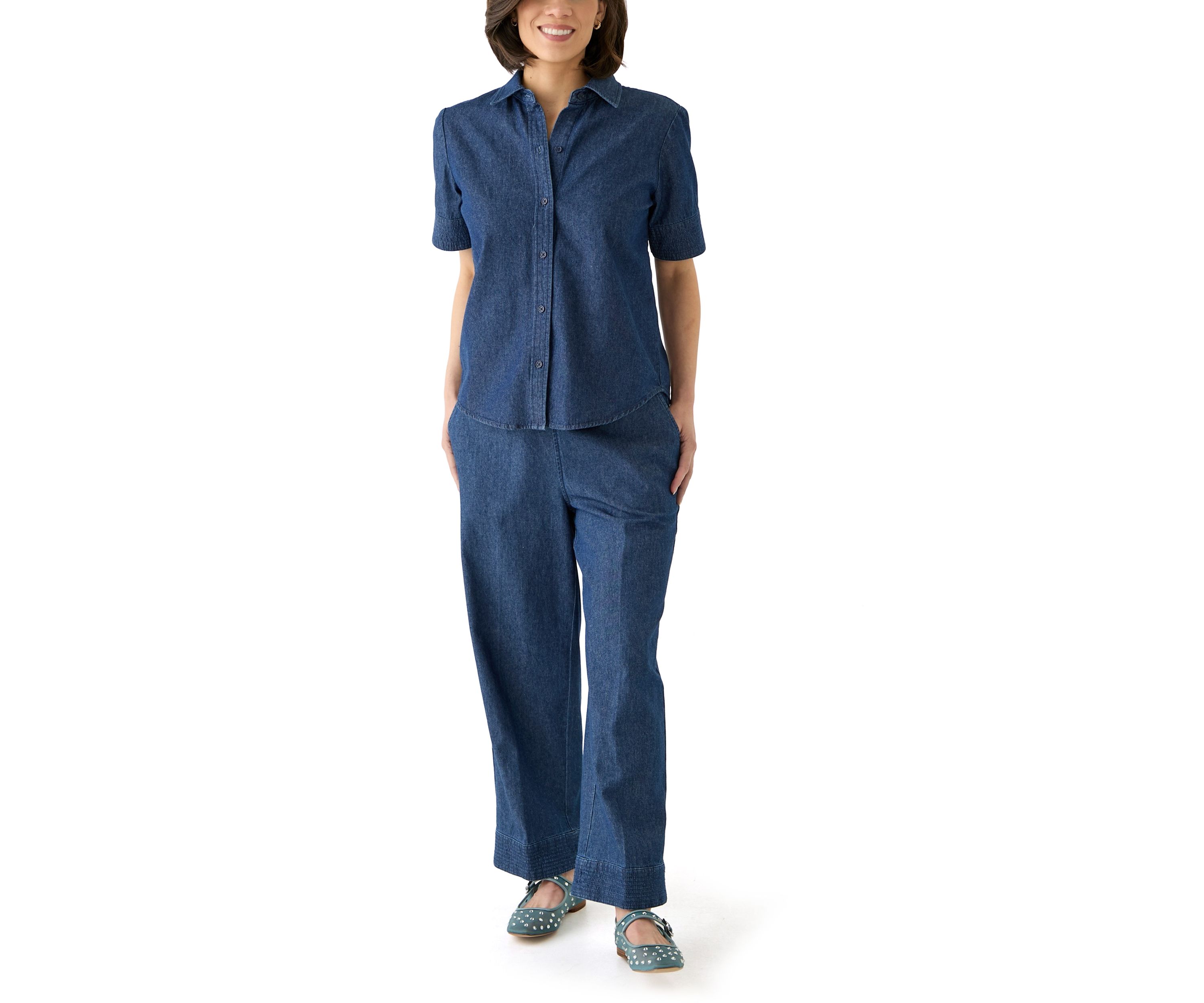 Petite Tie Waist Stitch Hem Pants