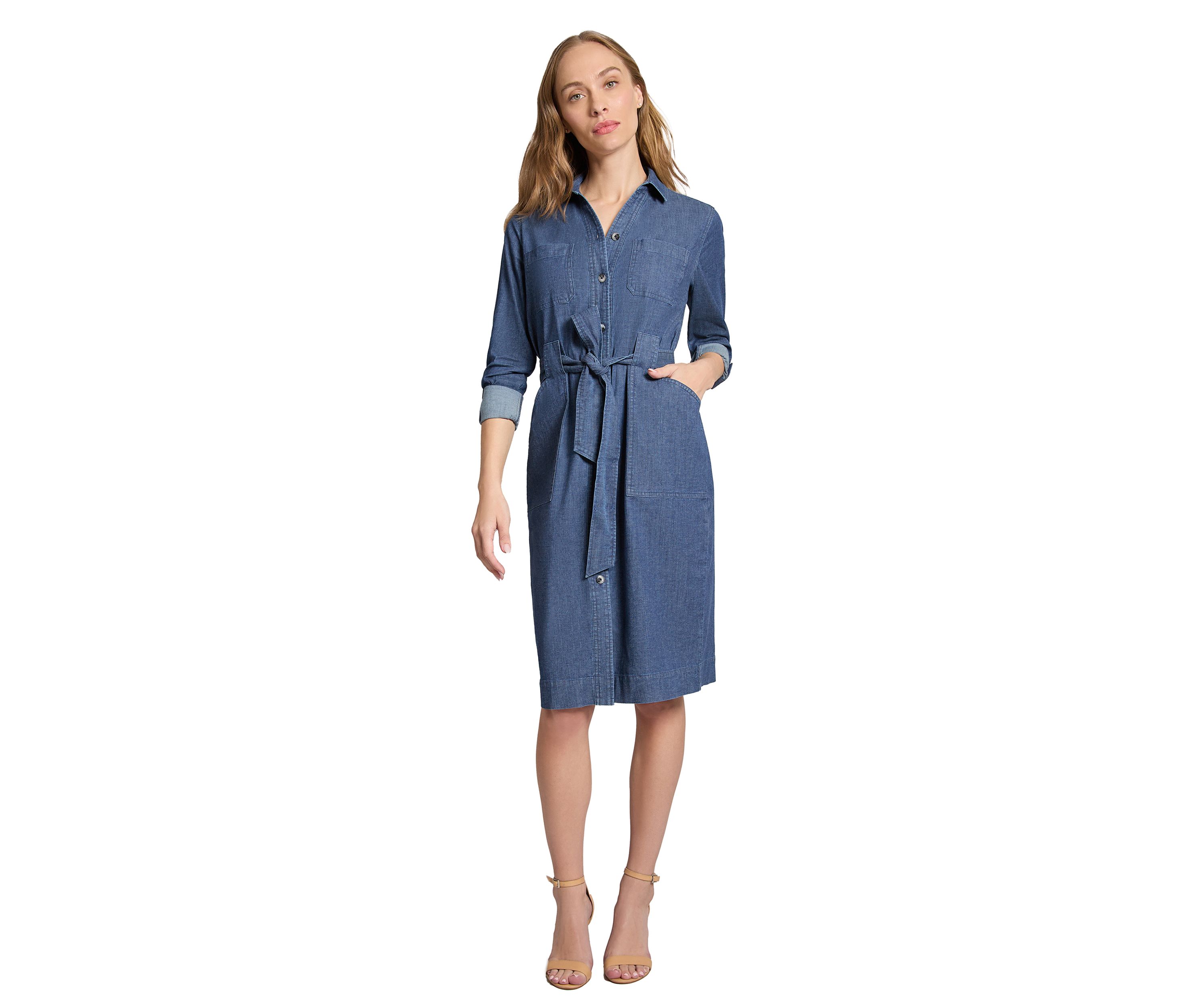 Womens Porkchop Pocket Tie Dress 