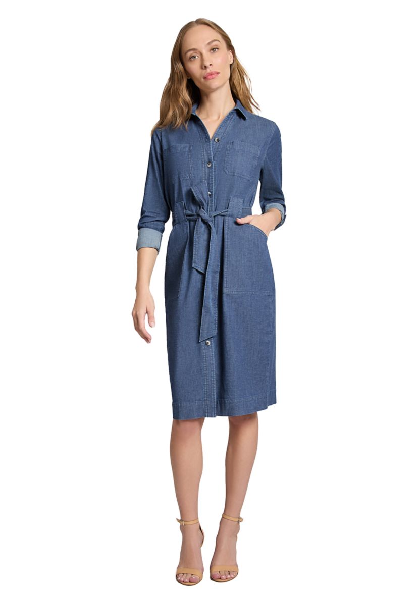 Womens Porkchop Pocket Tie Dress 