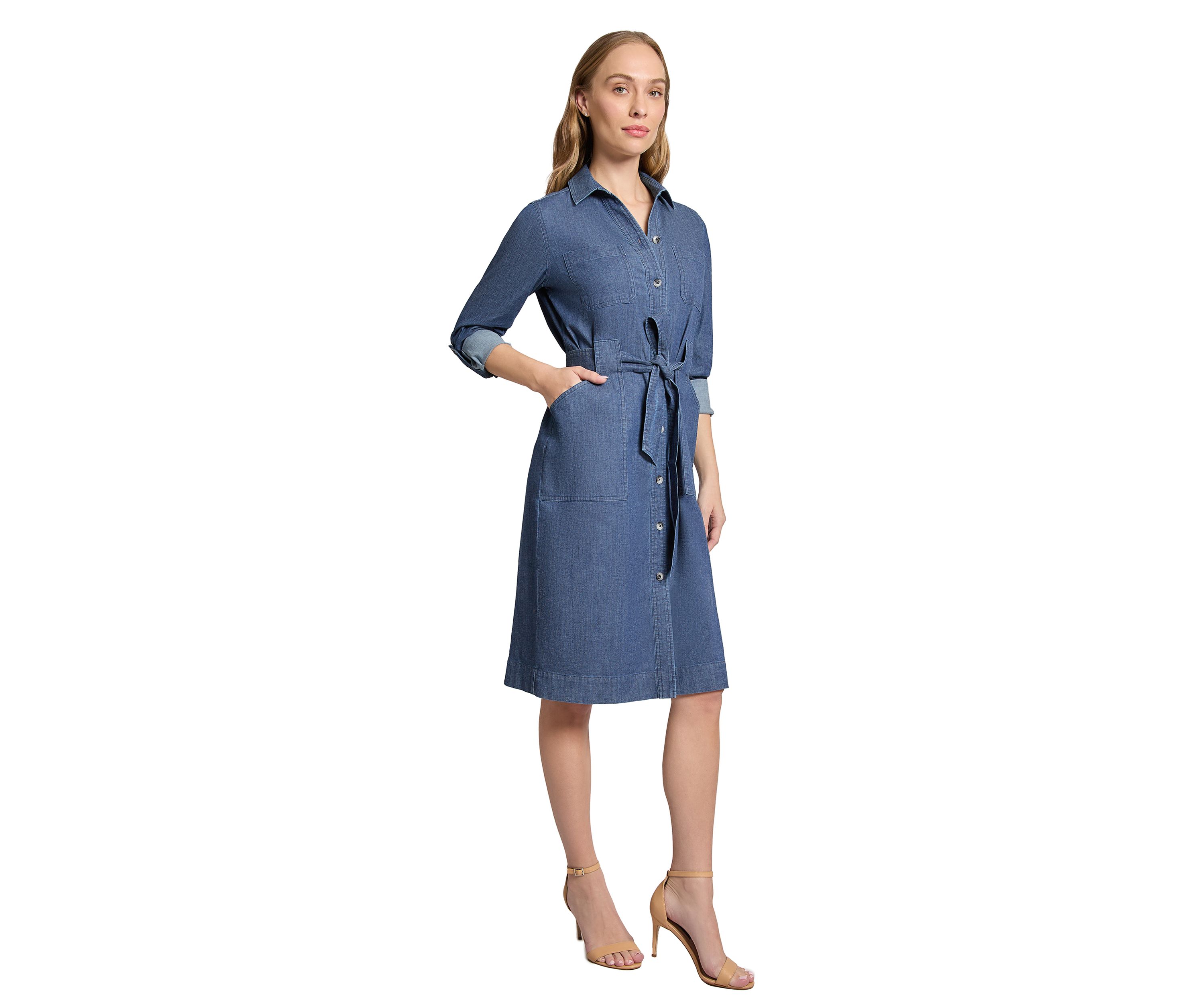 Womens Porkchop Pocket Tie Dress 