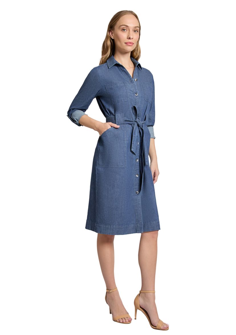Womens Porkchop Pocket Tie Dress 
