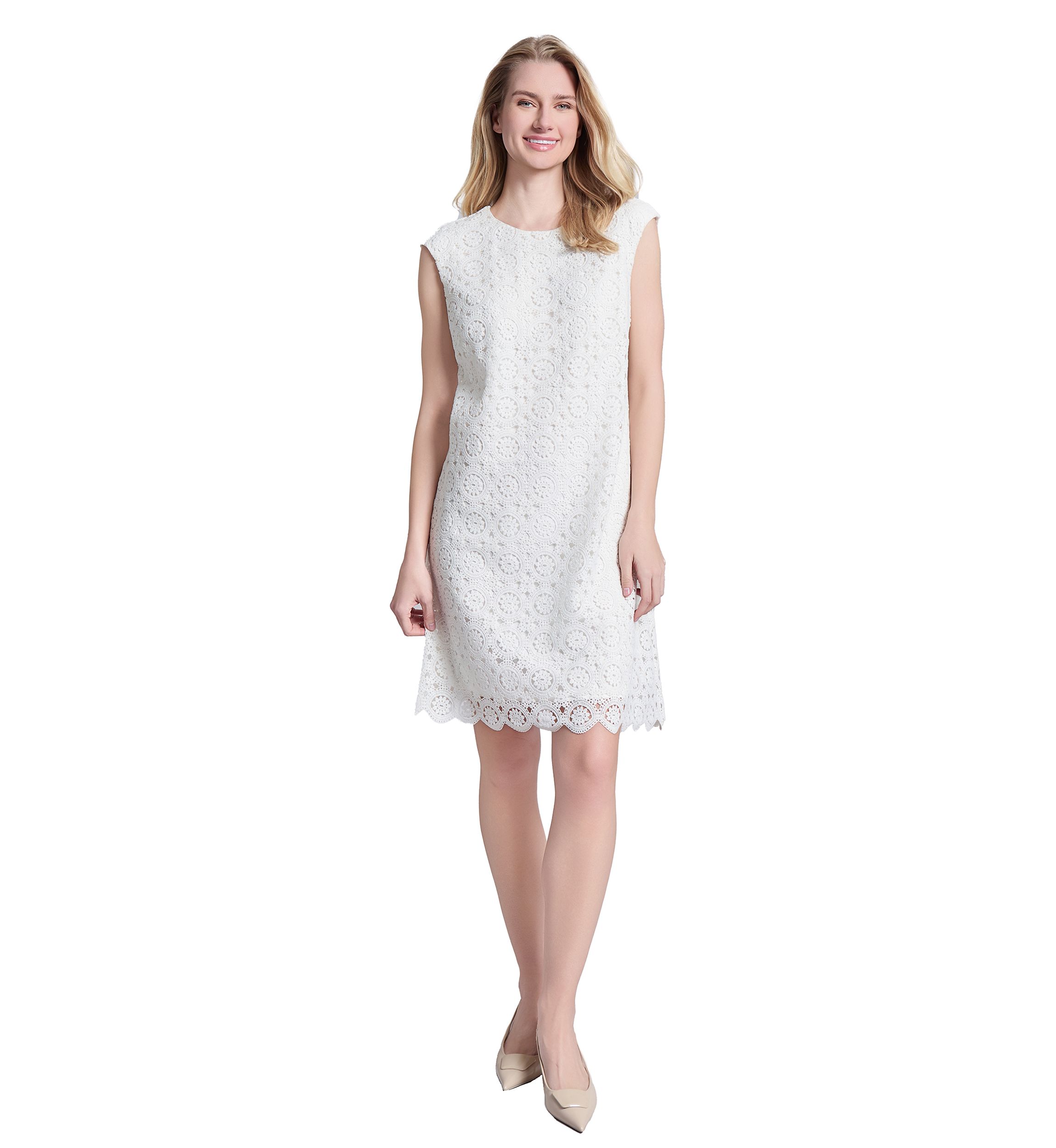 Womens Extended Cap Sleeve Swing Dress 