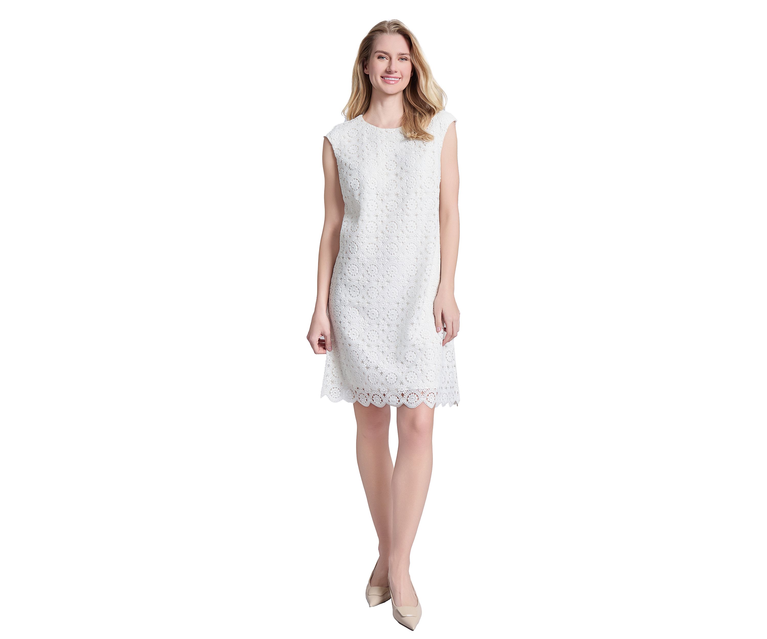 Womens Extended Cap Sleeve Swing Dress 