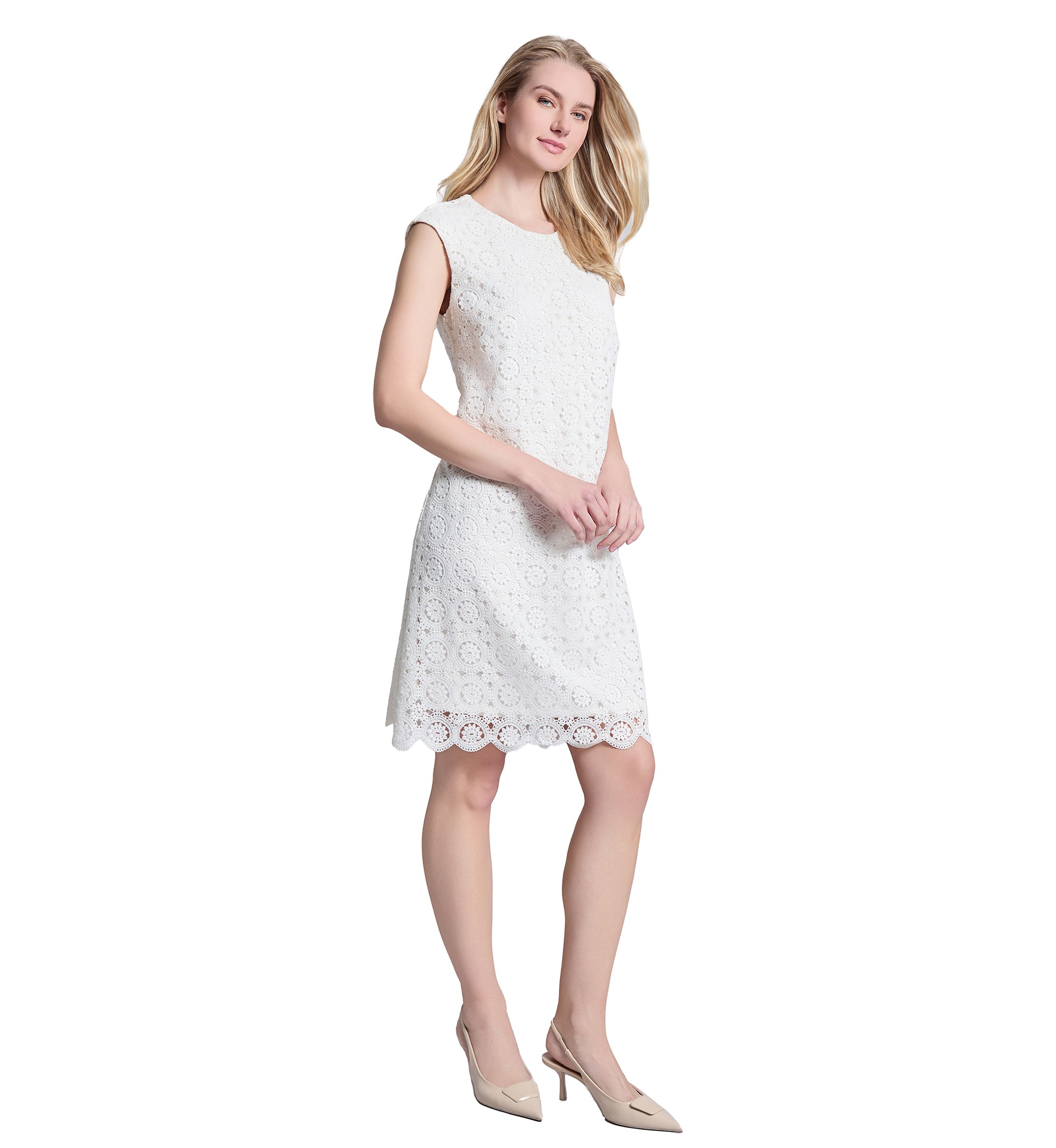 Womens Extended Cap Sleeve Swing Dress 