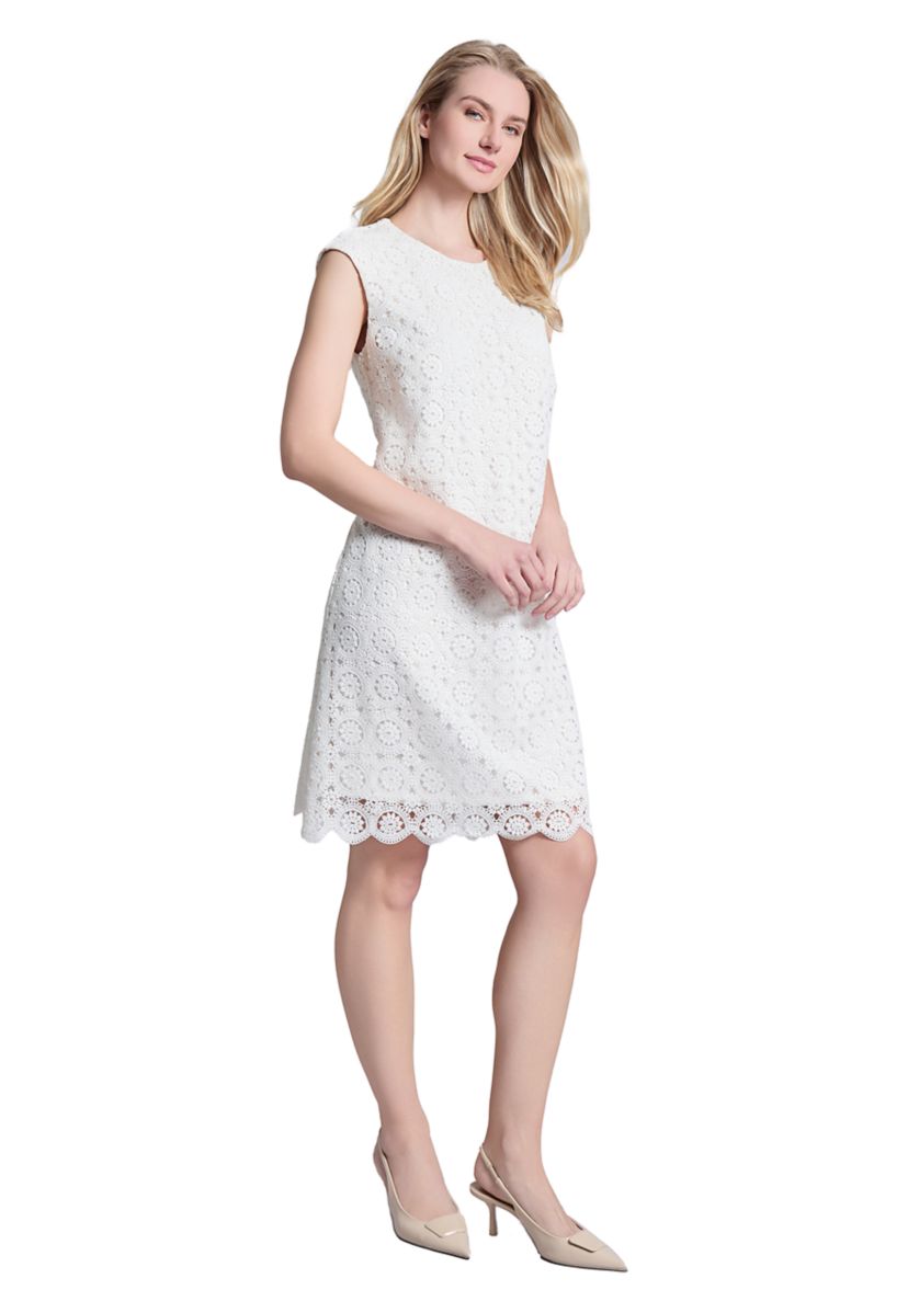 Womens Extended Cap Sleeve Swing Dress 