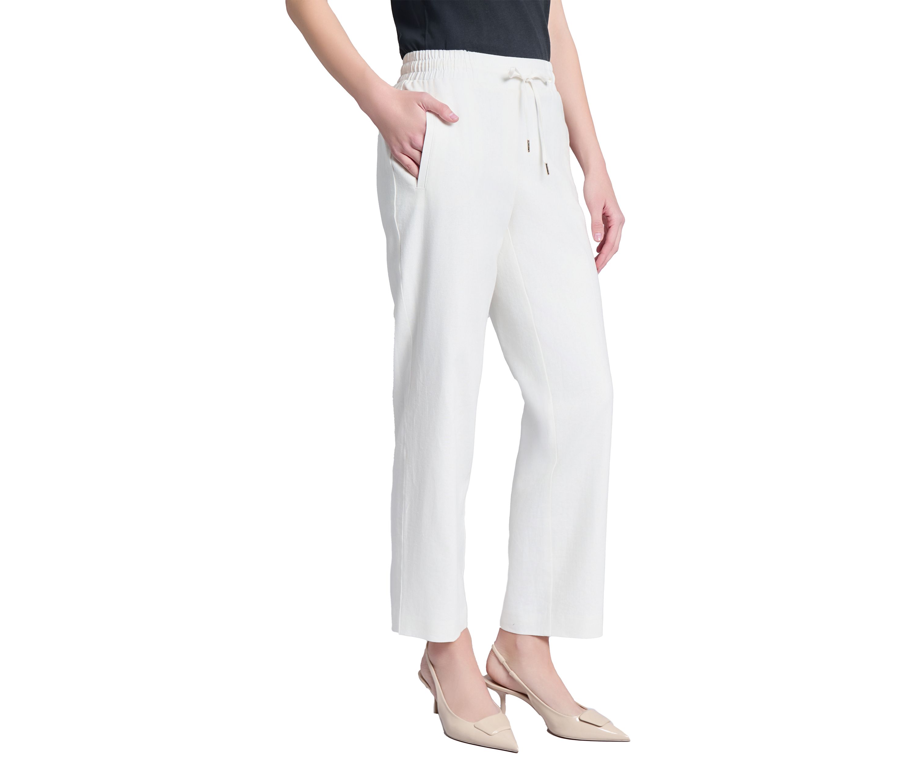 Womens Pull On D-String Welt Pocket Pants 