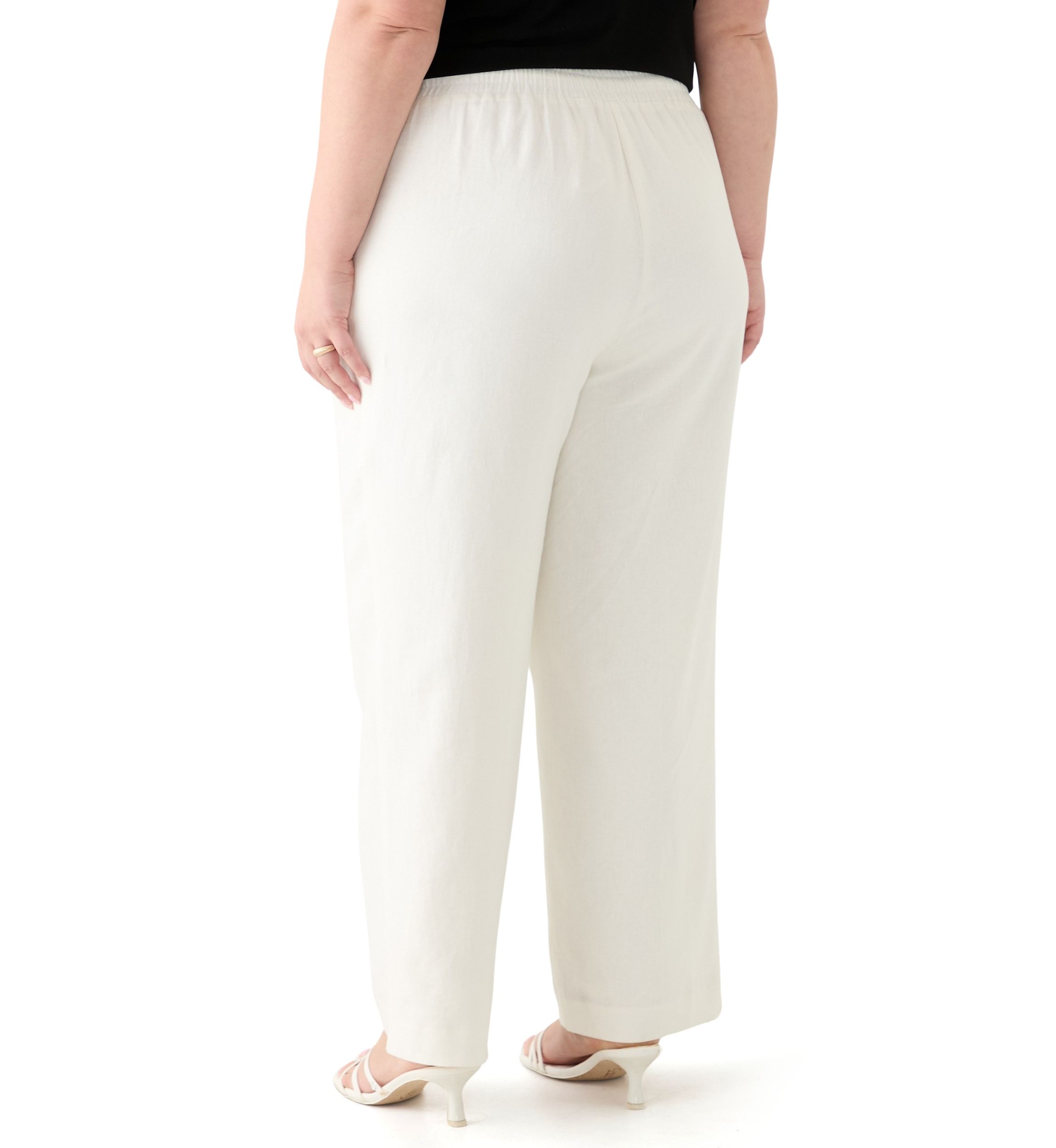Plus Size D-String Welt Pocket Lined Pants 