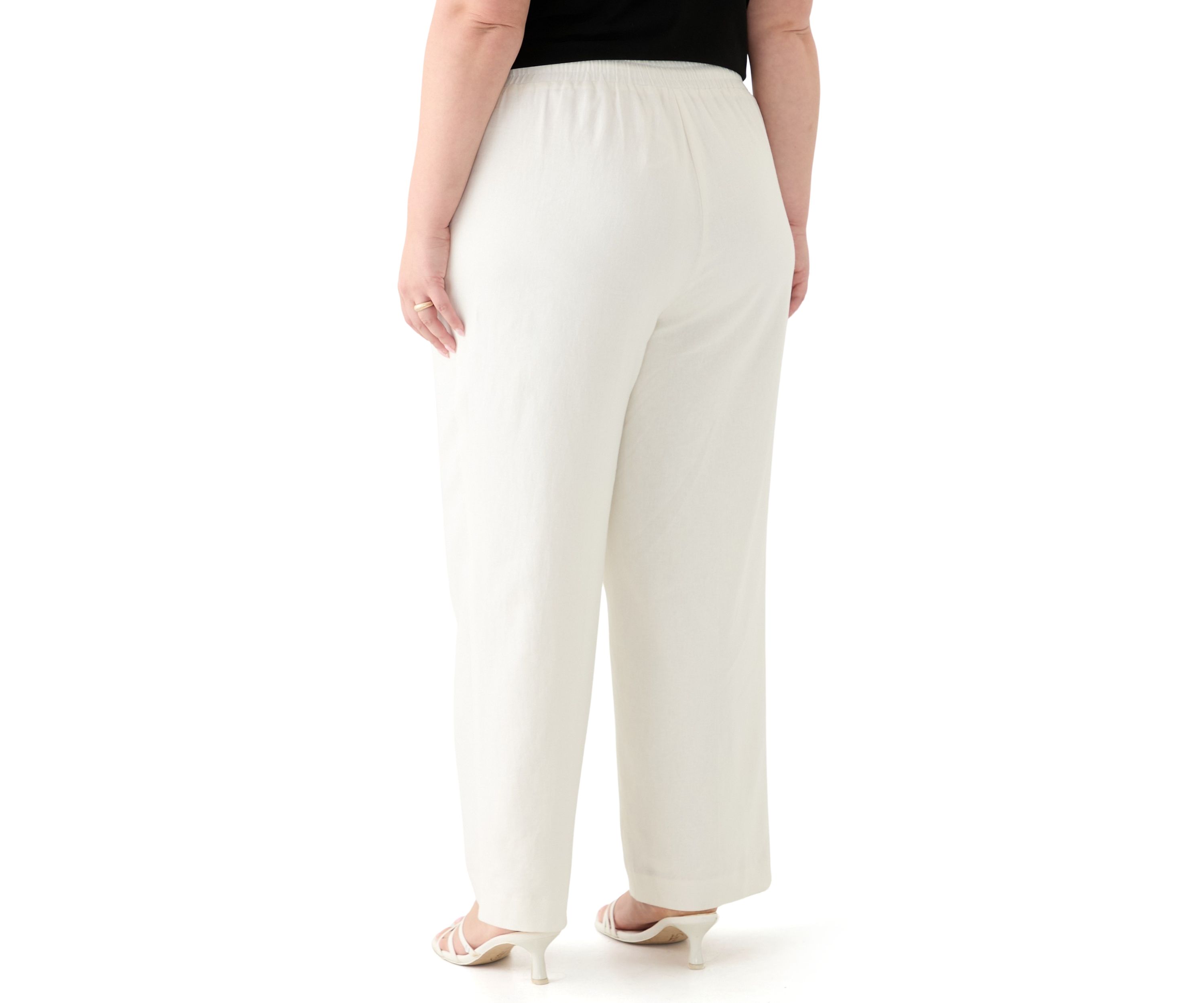 Plus Size D-String Welt Pocket Lined Pants 