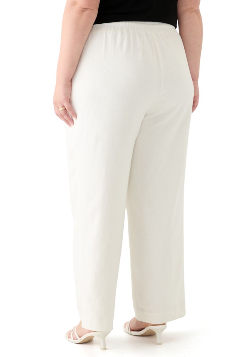 Plus Size D-String Welt Pocket Lined Pants 