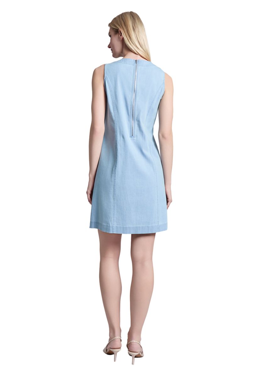 Womens Sleeveless Denim Shift Dress