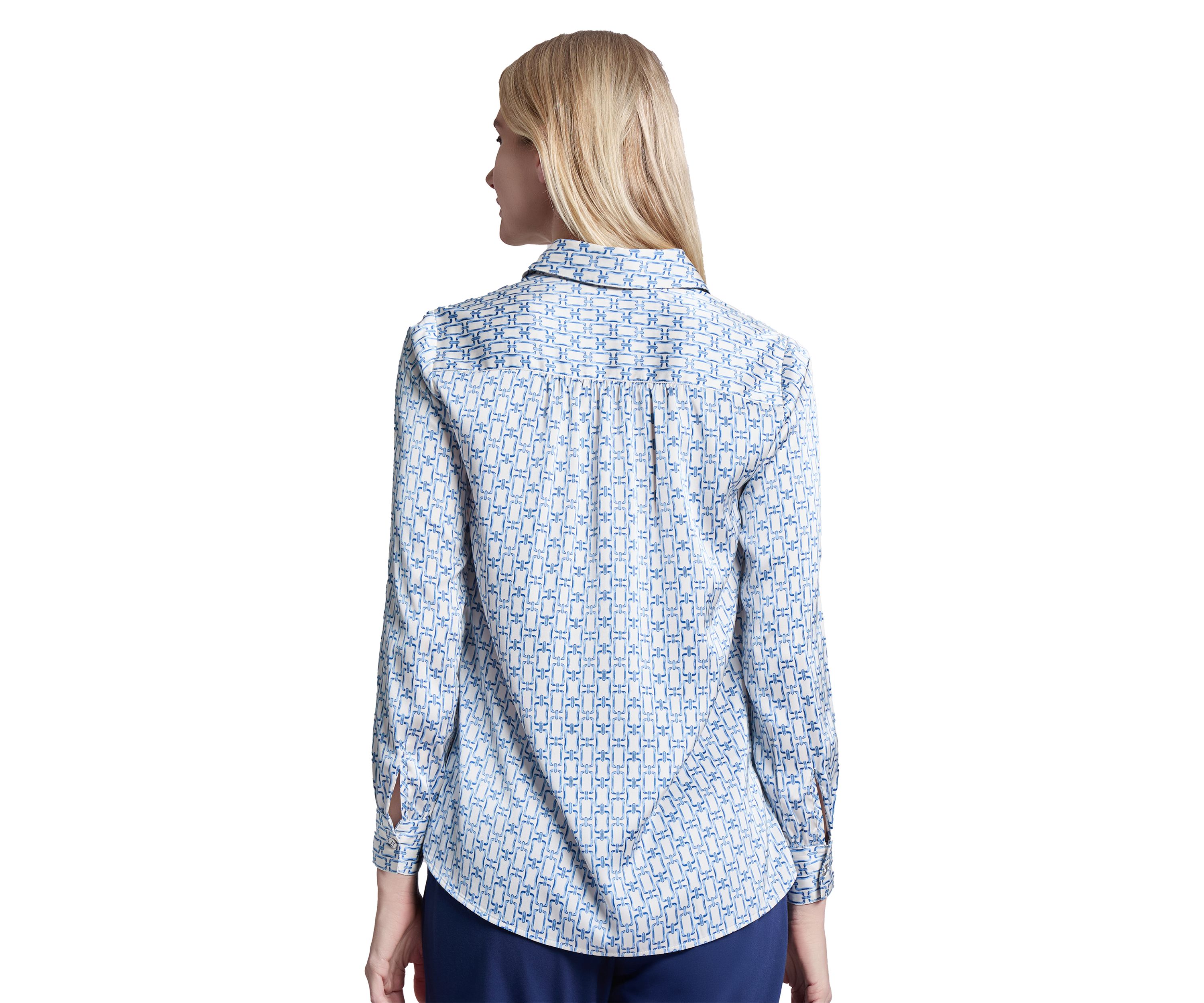 Womens Long Sleeve Side Button Popover Tunic Top