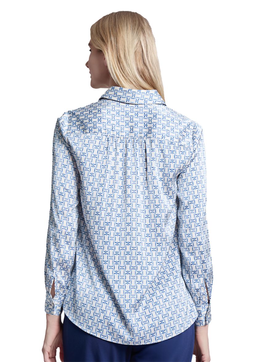 Womens Long Sleeve Side Button Popover Tunic Top