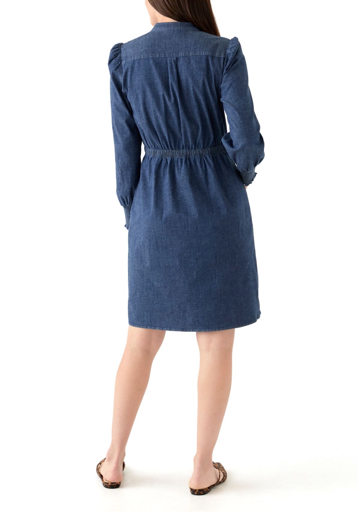 Womens Smocked Shoulder Dress