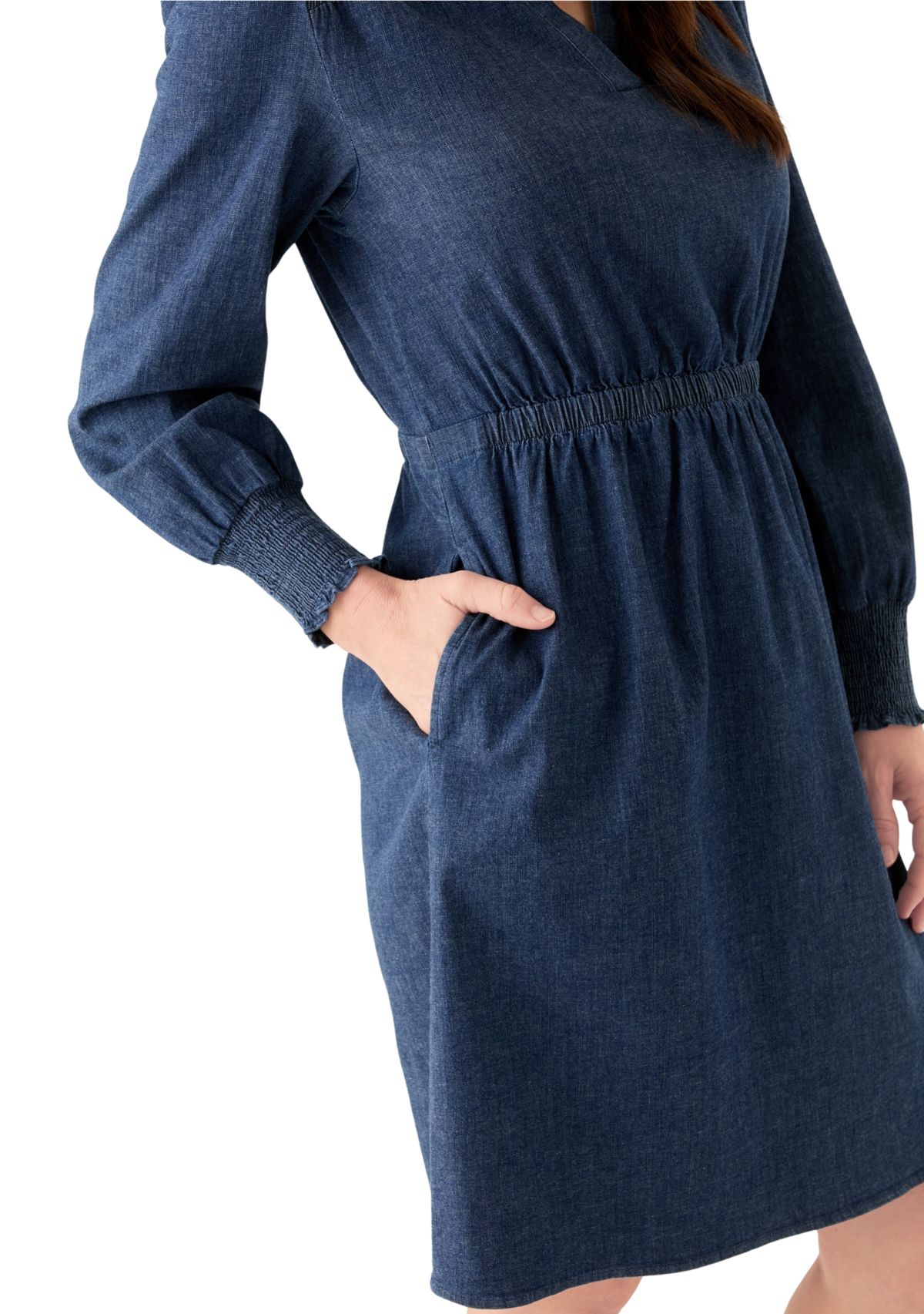Womens Smocked Shoulder Dress