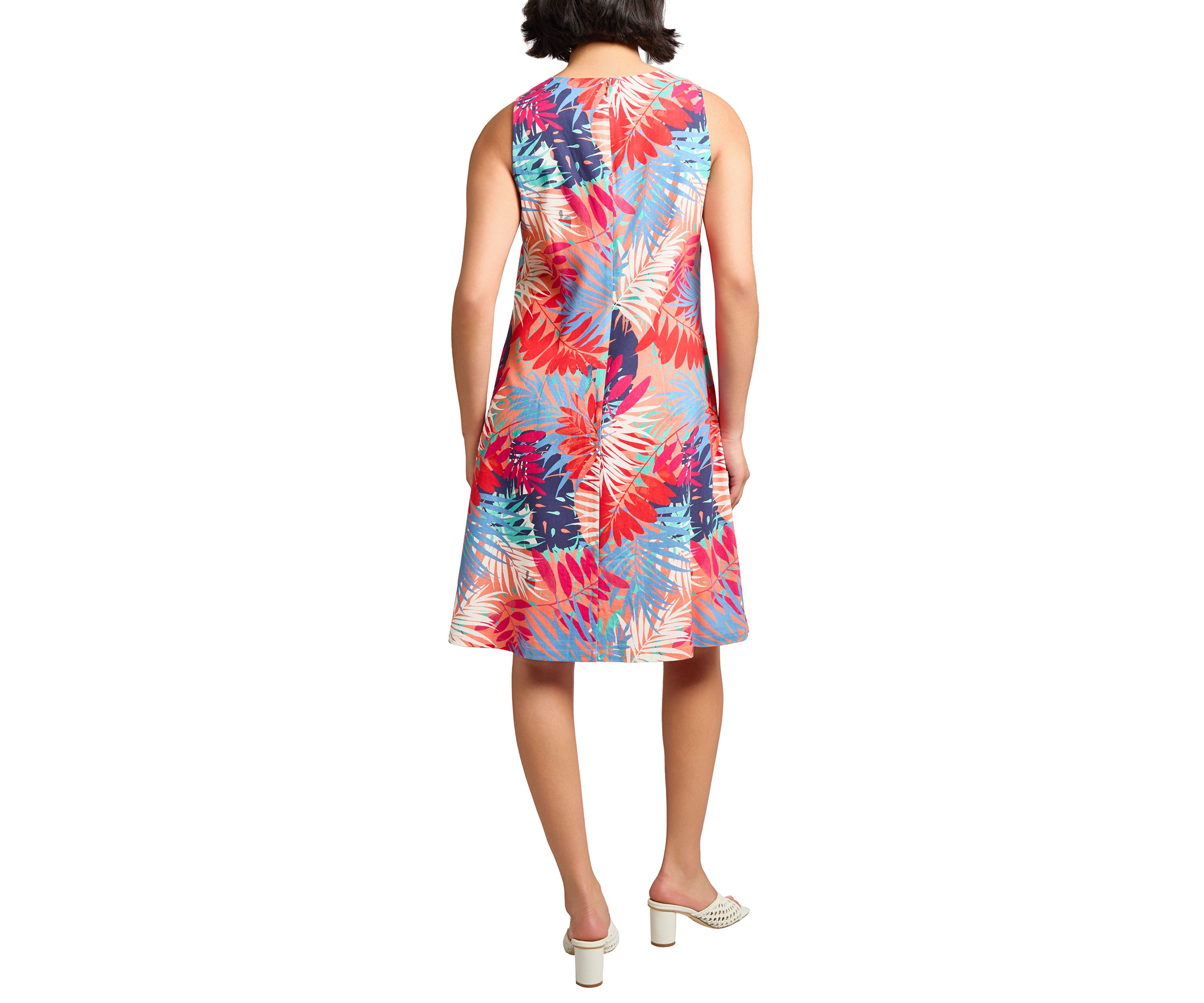 Gina V-Neck Woven Trapeze Dress