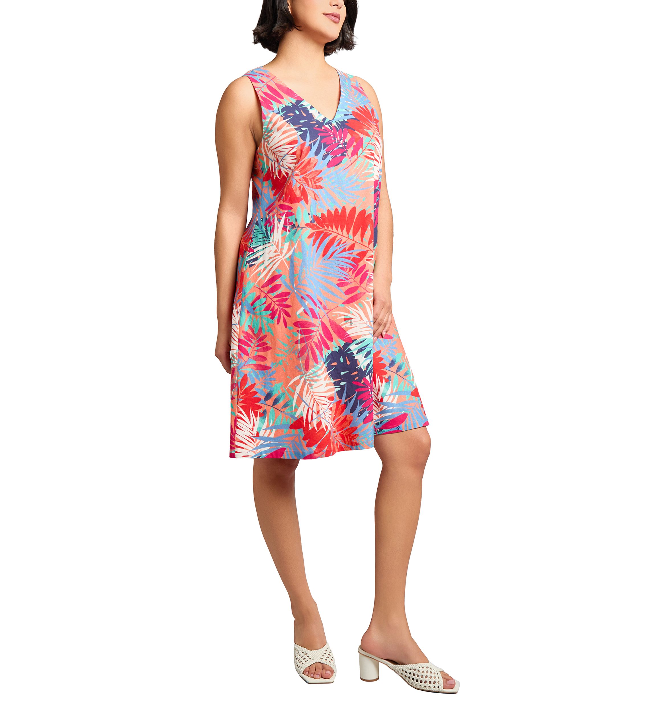 Gina V-Neck Woven Trapeze Dress