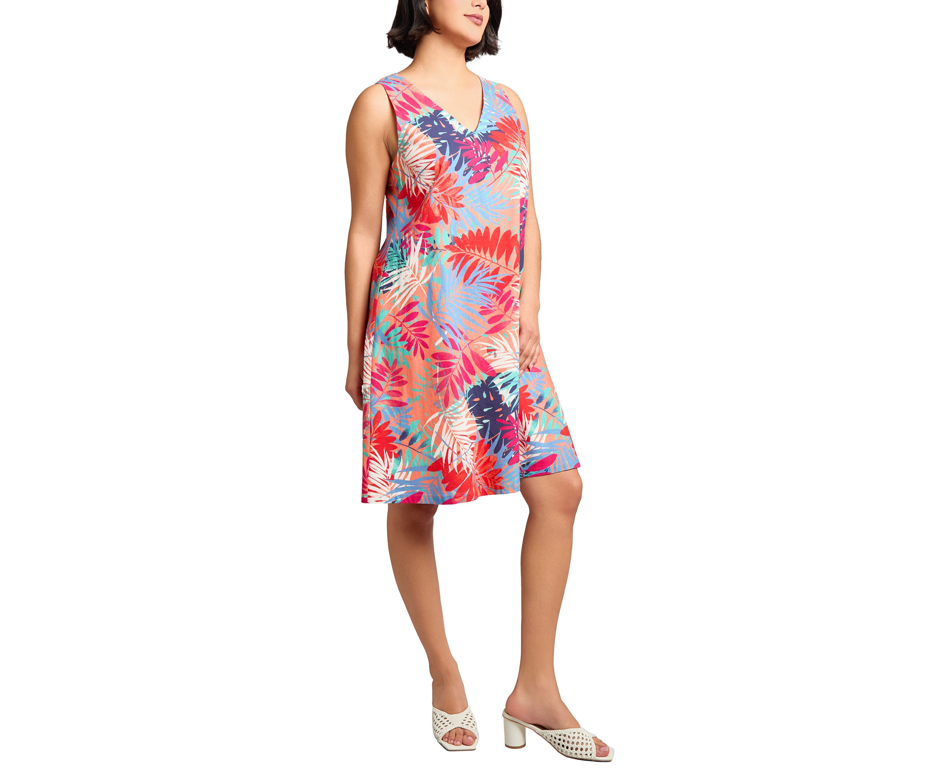 Gina V-Neck Woven Trapeze Dress